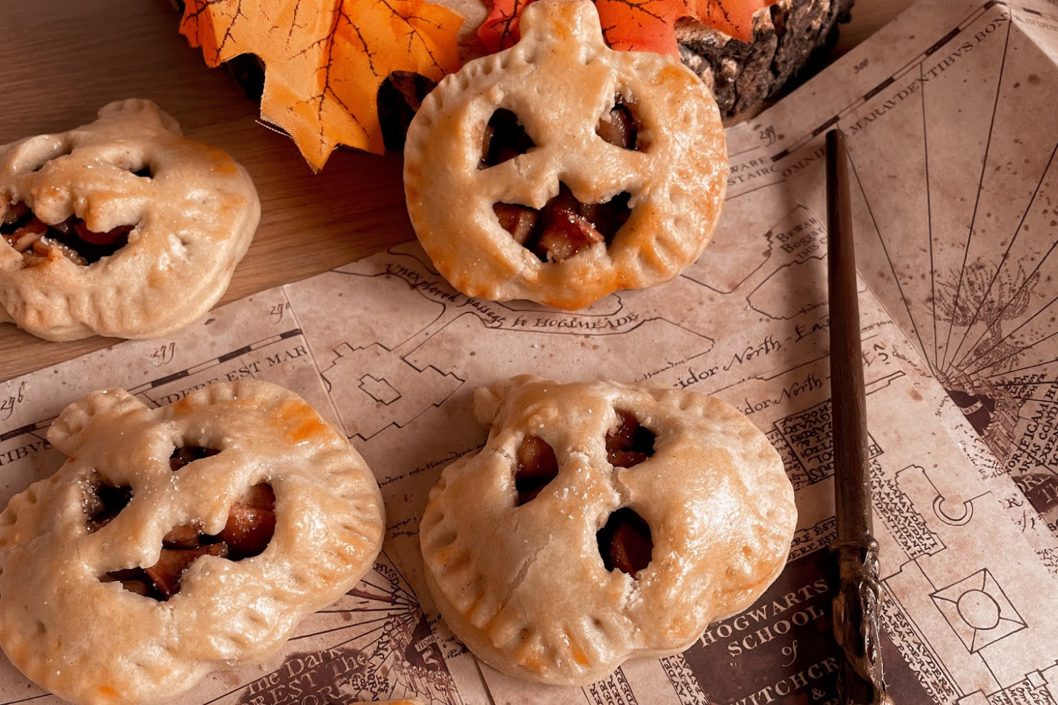 Pumpkin Shaped Mini Apple Pies