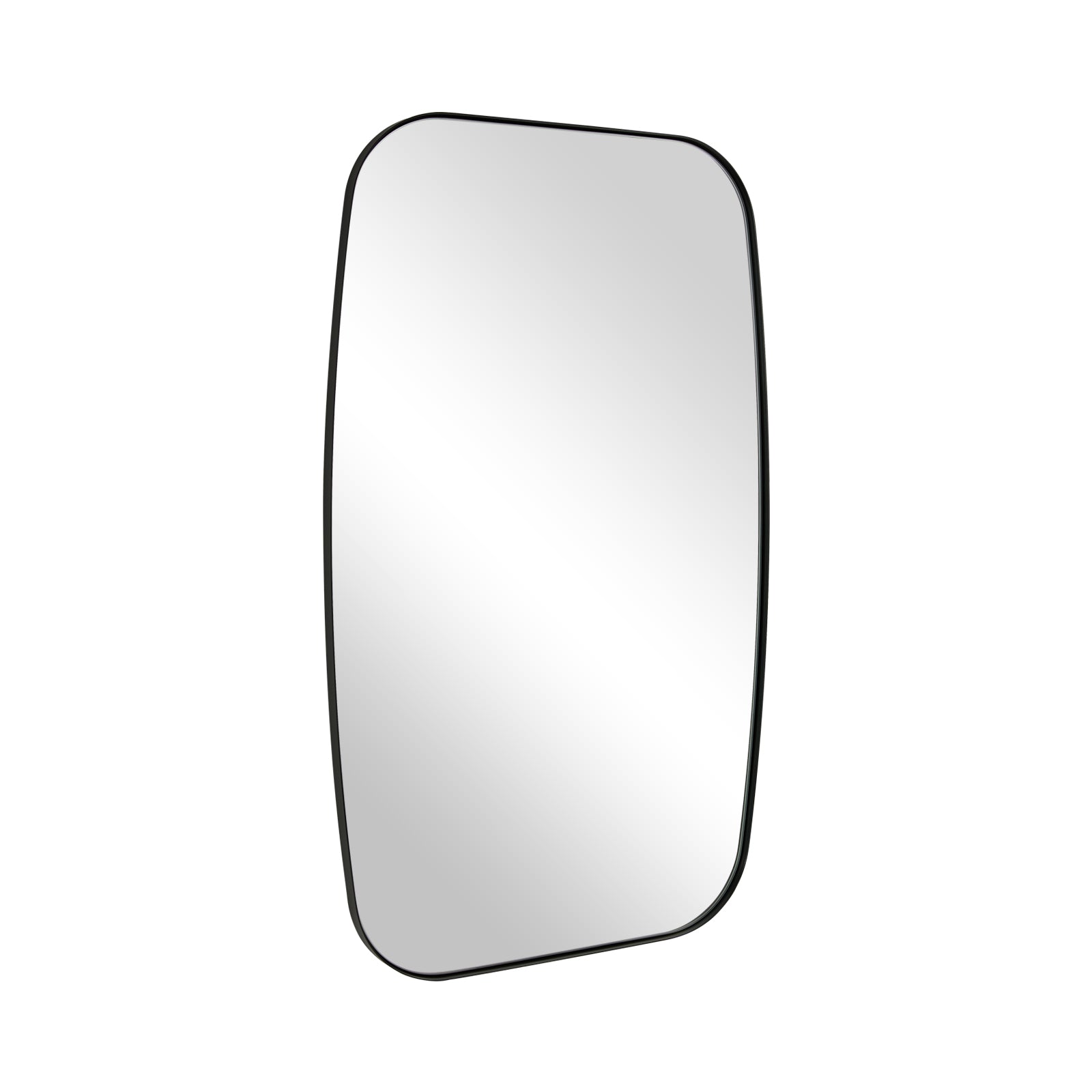 Modern Oblong Bathroom Mirror Long Oval Mirror | Stainless Steel Frame