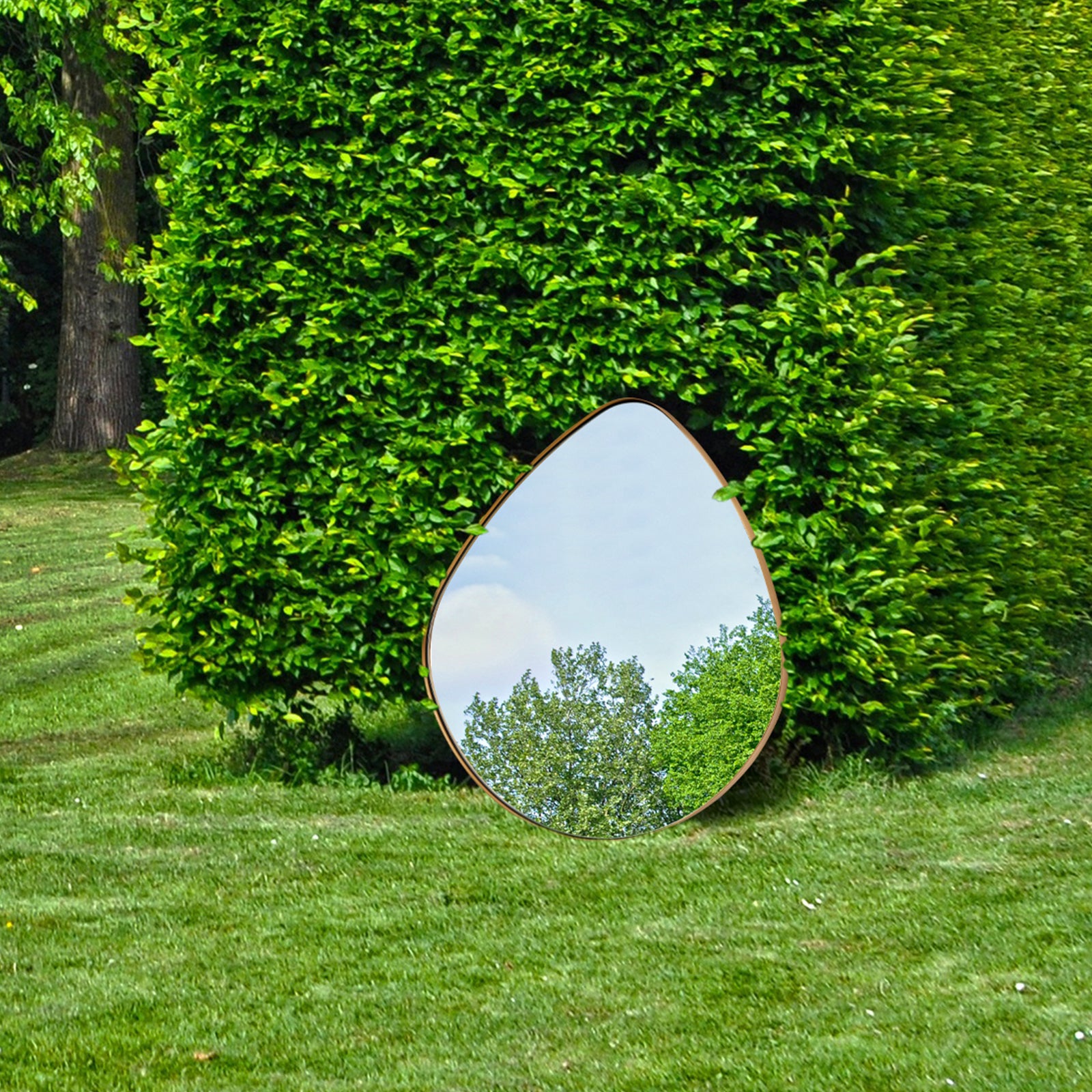 Asymmetrical Teardrop Mirror Irregular Bathroom Mirrors Gold |Stainless Steel Frame