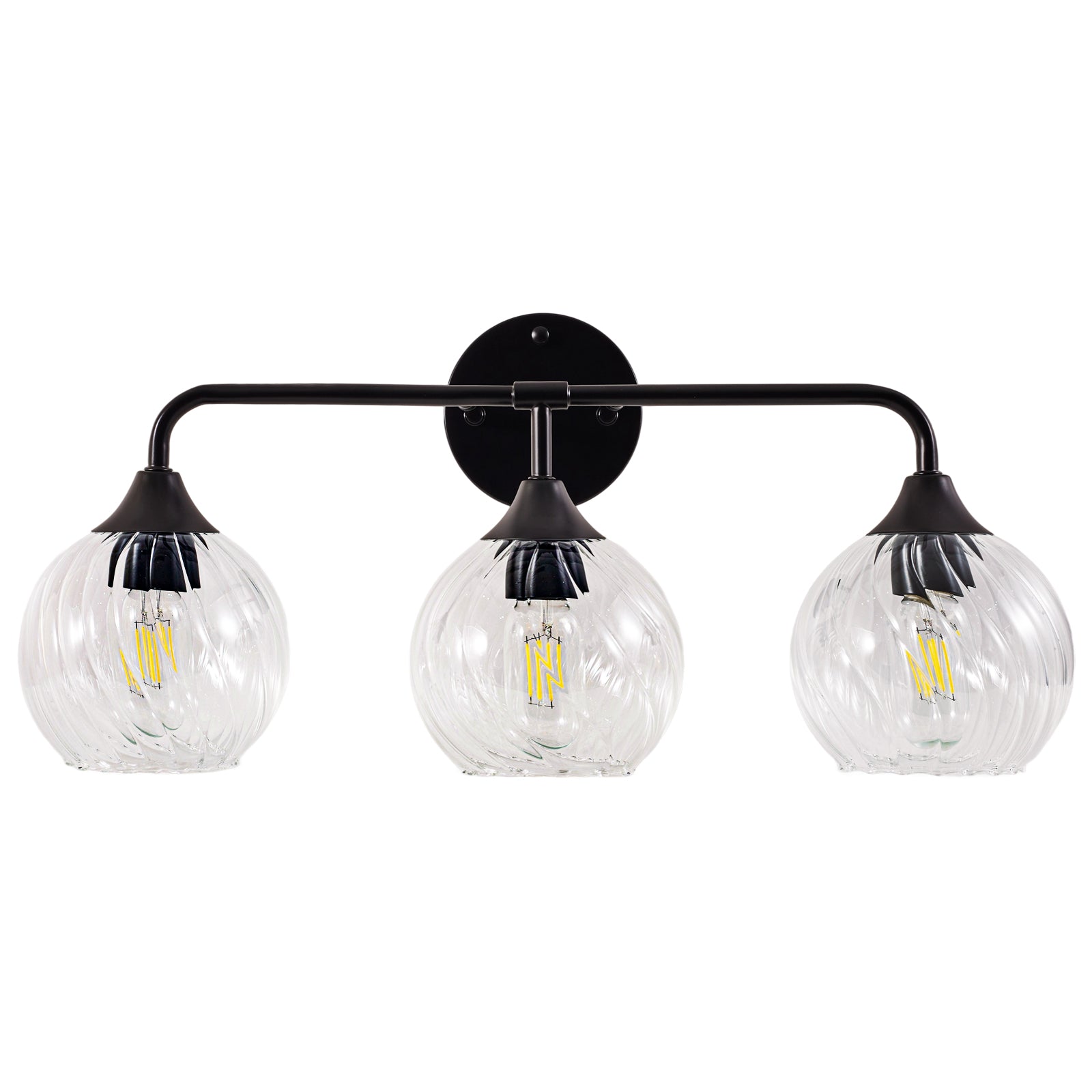 Striped Spiral Glass Globe Shade Wall Sconce Vanity Lights