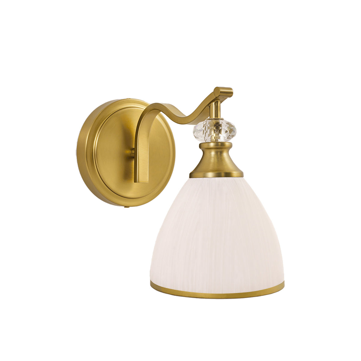 Artistical Metal Crank Frame White Frosted Trumpet Shade Bathroom Sconces