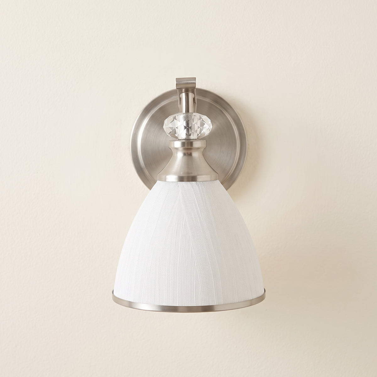 Artistical Metal Crank Frame White Frosted Trumpet Shade Bathroom Sconces