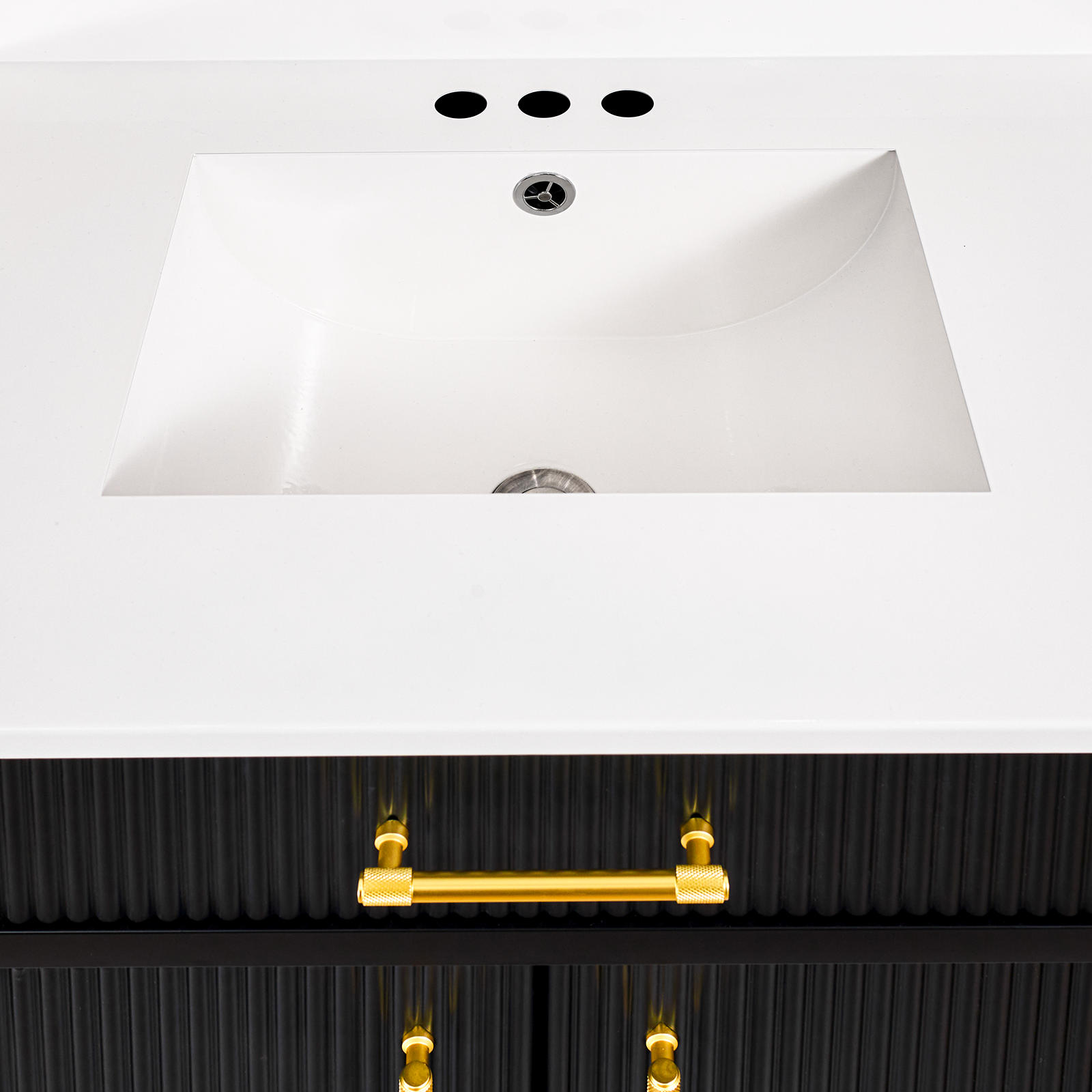 Modern Bathroom Vanities with Sink Combo Wave Bathroom Cabinet with Shelf and Drawer