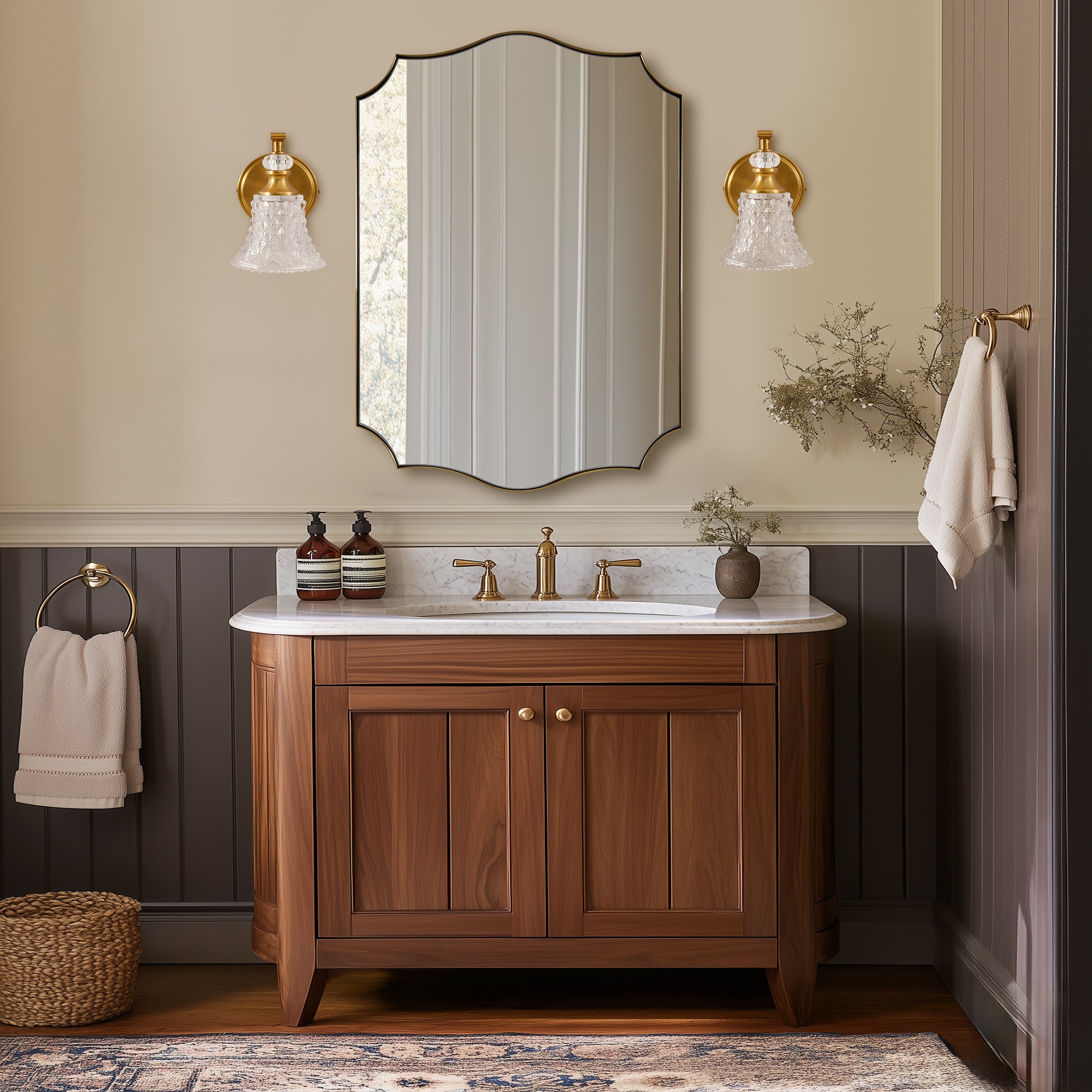 Victoria Crystal Sconces Bathroom Light Fixtures