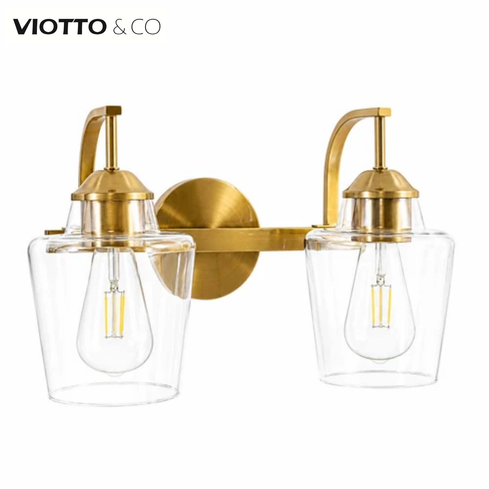 Hand-Blown Tapered Glass Shades Bathroom Vanity Lights