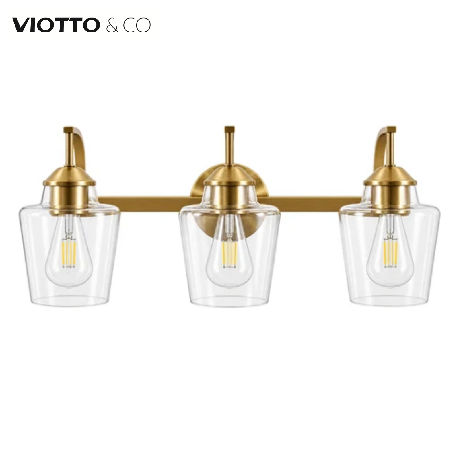 Hand-Blown Tapered Glass Shades Bathroom Vanity Lights
