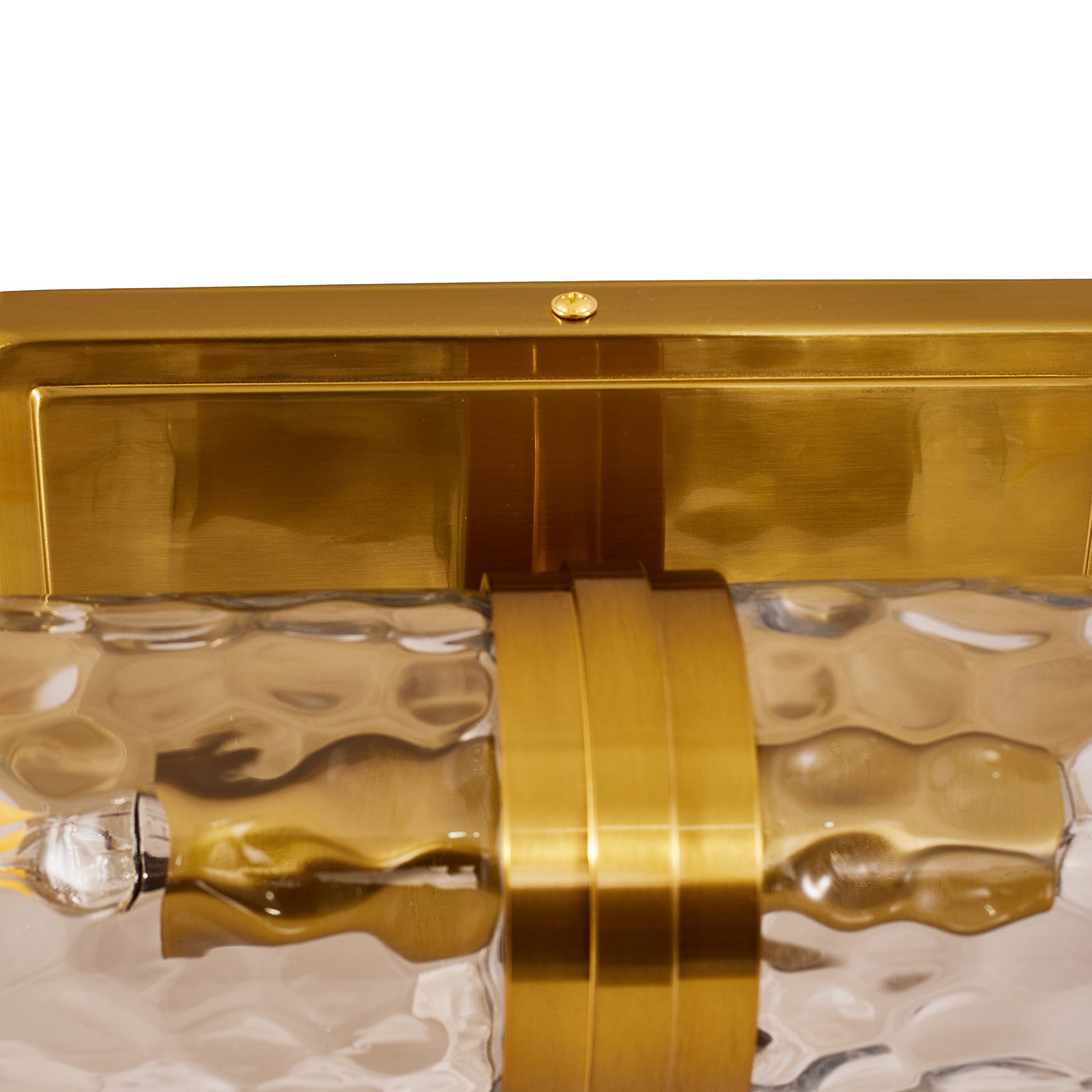 Elegant Hammer Glass Double-Cylinder Shade Wall Sconce Bathroom Light Fixture