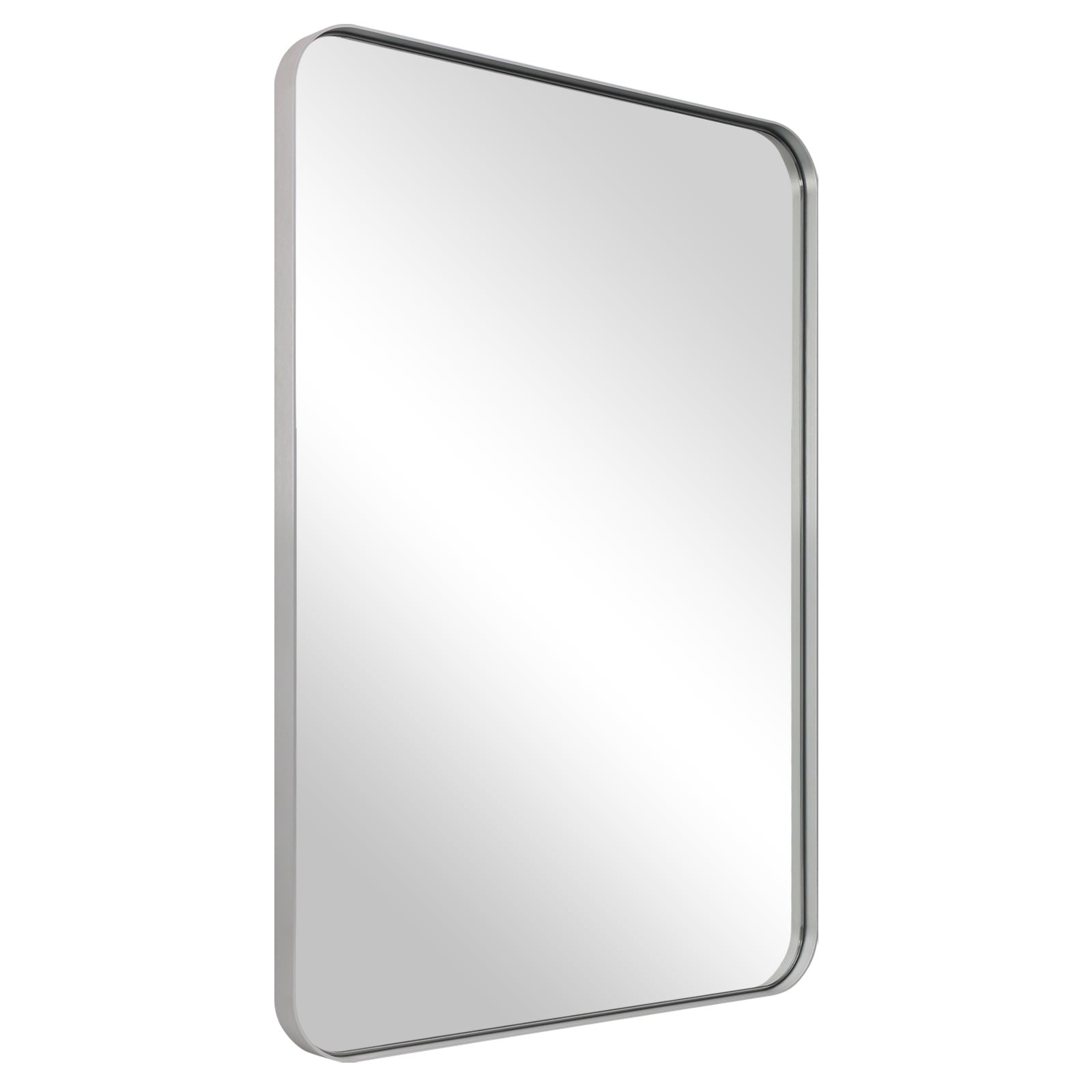 Modern Rounded Rectangular Bathroom Wall Mirrors with Aluminum Frame