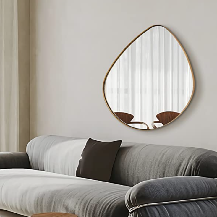 Asymmetrical Teardrop Mirror Irregular Bathroom Mirrors Gold |Stainless Steel Frame