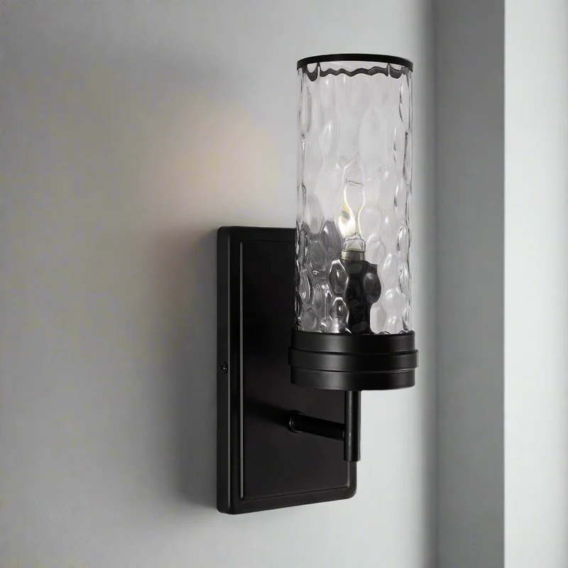 Tube Flow Hammer Glass Shade Bathroom Wall Sconces