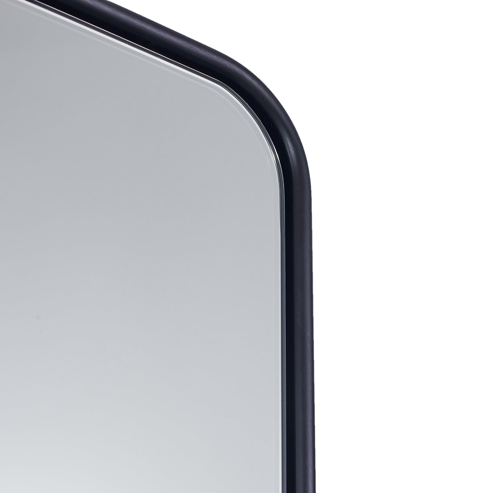 Contemporary Rounded Rectangular Bathroom Wall Mirror| Aluminum U-Tube Framed