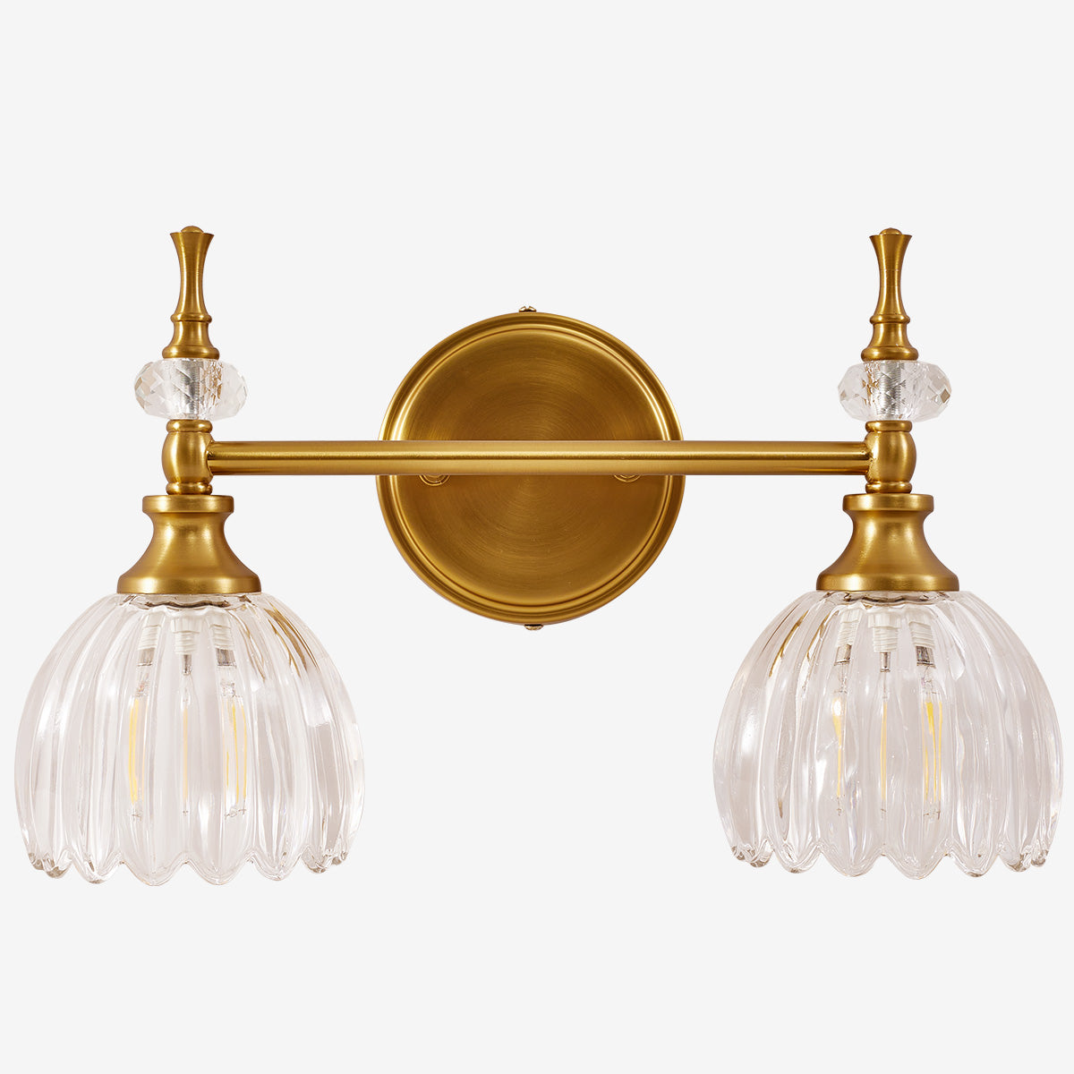 Contemporary Bathroom Vanity Light Fixtures with Tulip Glass Shade Sconces for Bath,Bedroom, Hallway