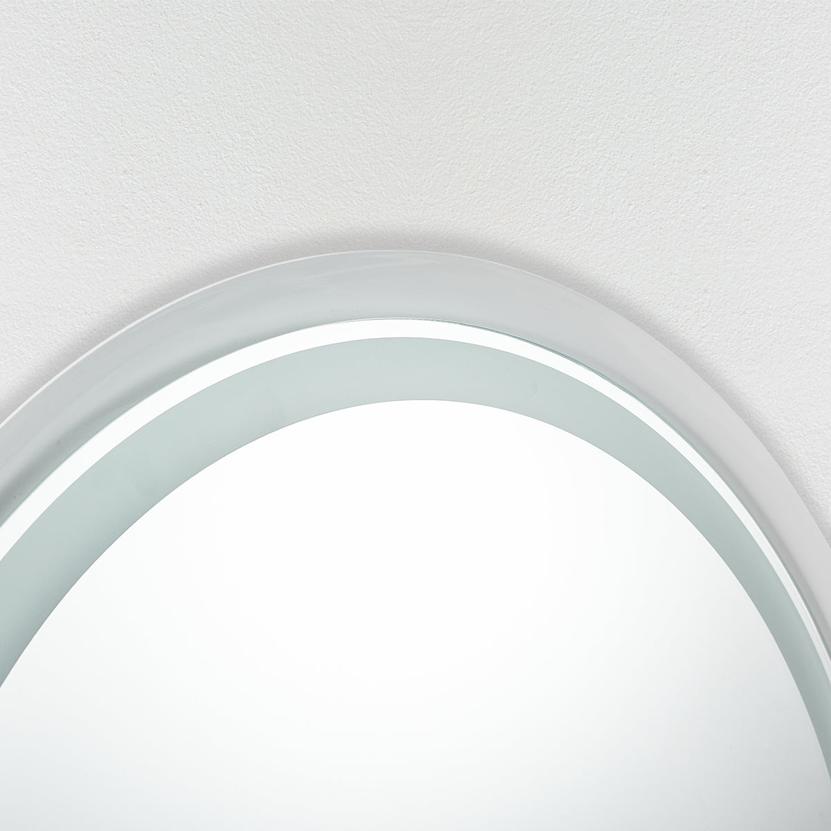 MOON MIRROR Round LED Bathroom Vanity Mirror with Lights,White Framed, Dual Front& Back Lights,Anti-Fog