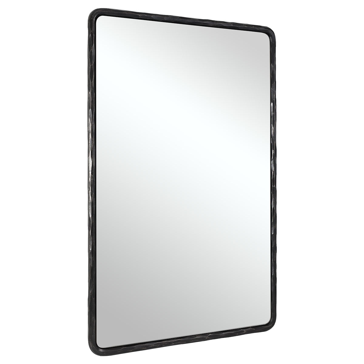 Antique Hand Hammer Frame Forged Iron Rectangle Wall Mirrors Wrought Iron Mirror