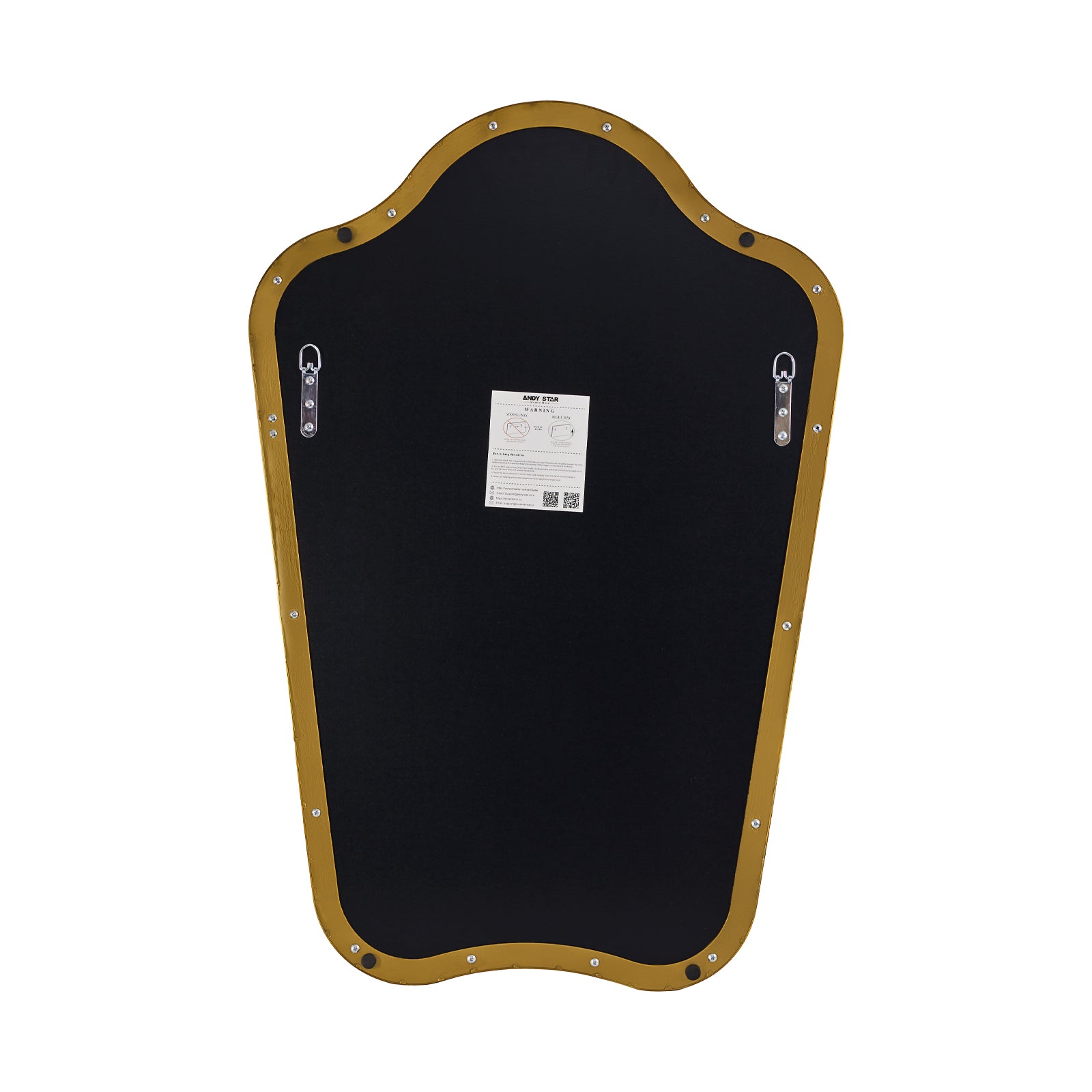 Contemporary Dual Arch Wall Mirror Irregular Scalloped Bathroom Mirror | Stainless Steel Frame