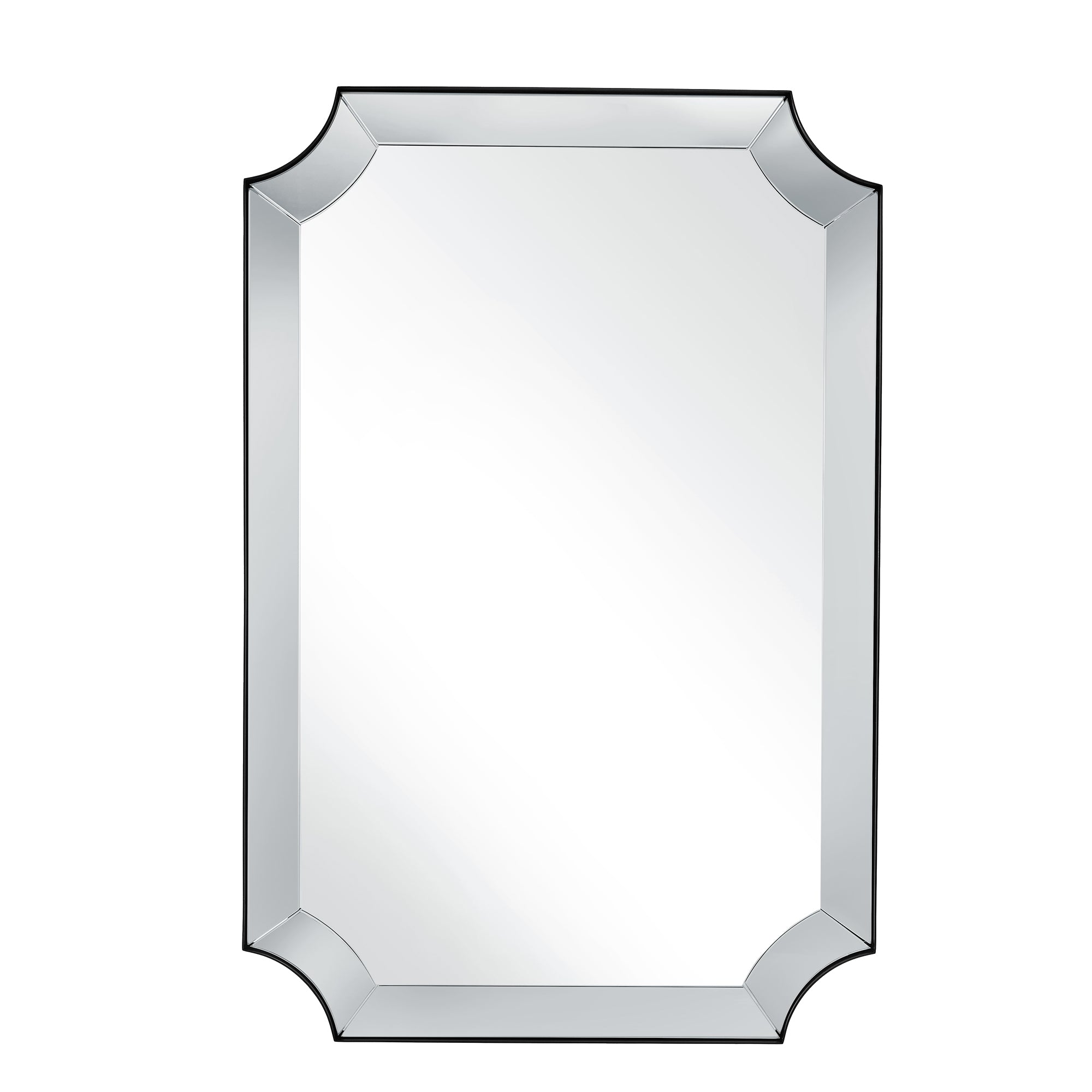 Minuette Scalloped Bathroom Decor Wall Mirrors Unique Mirrors| Stainless Steel Frame