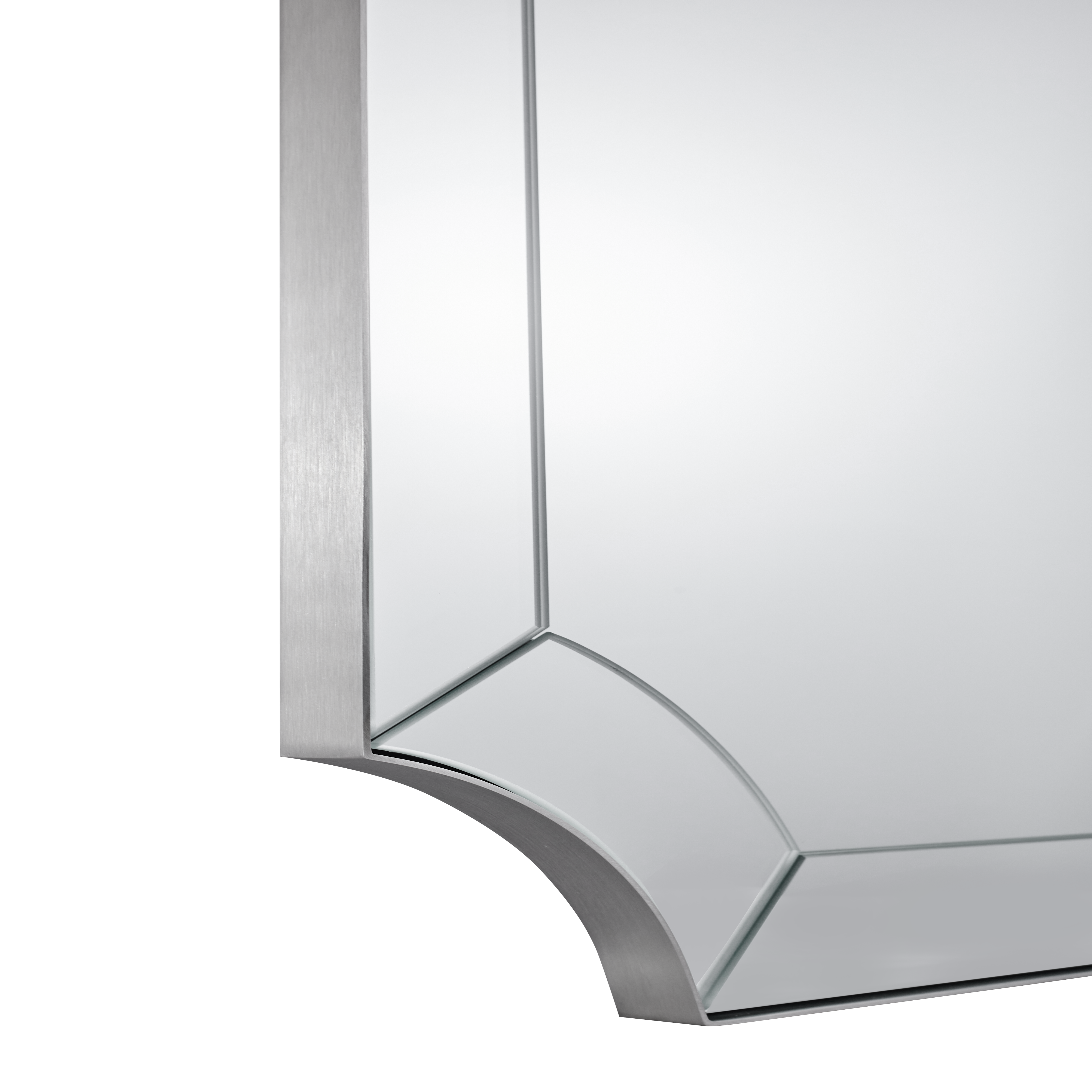 Minuette Glass Tiles Edge Scalloped Bathroom Vanity Mirrors | Stainless Steel Frame