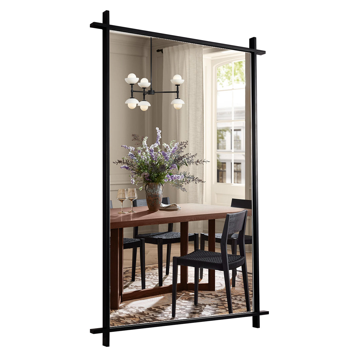 Vintage Cross Corner Rectangle Bathroom Wall Mirrors | Stainless Steel Framed