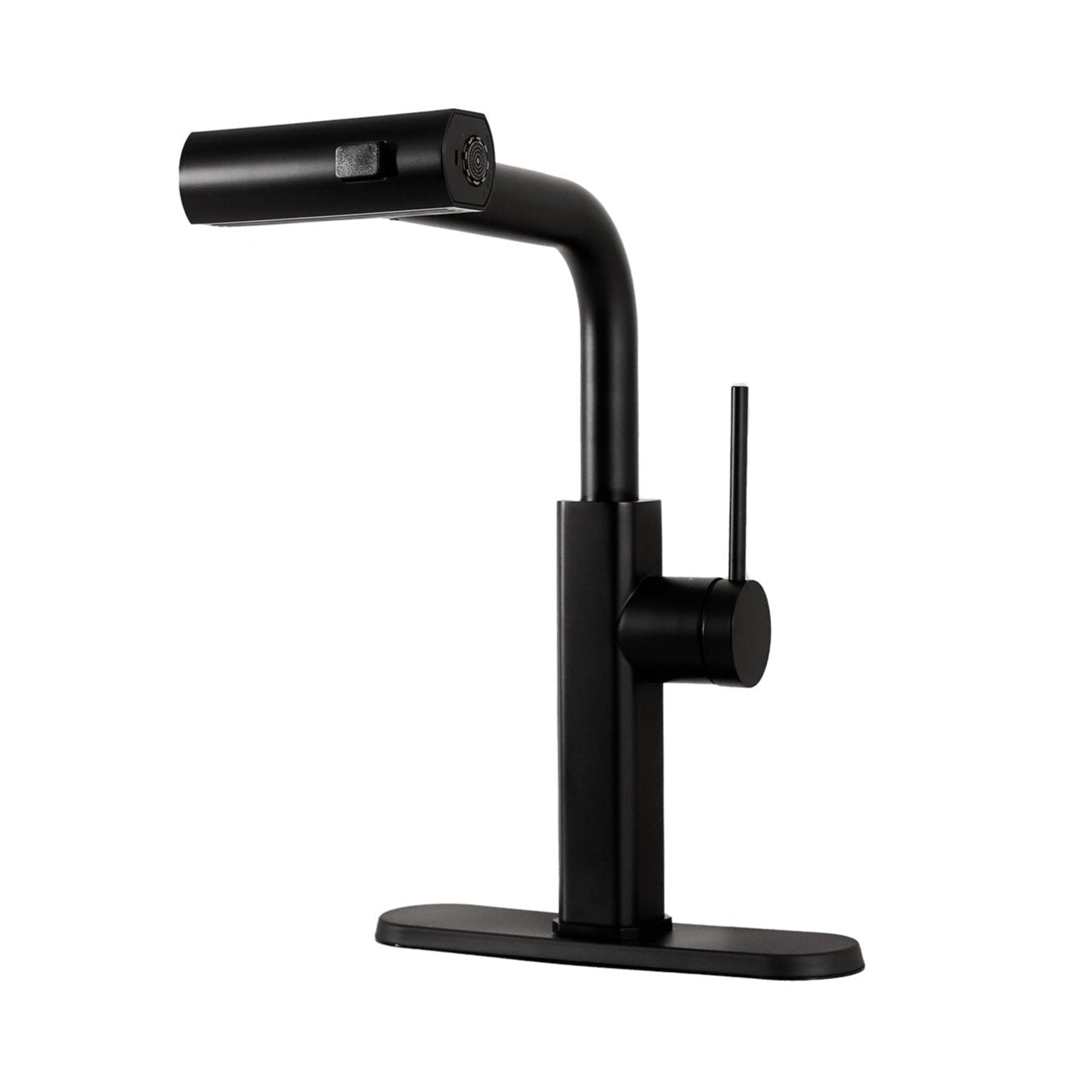 Modern Stainless Steel Single Hole Kitchen Faucet with Pull-Out Sprayer