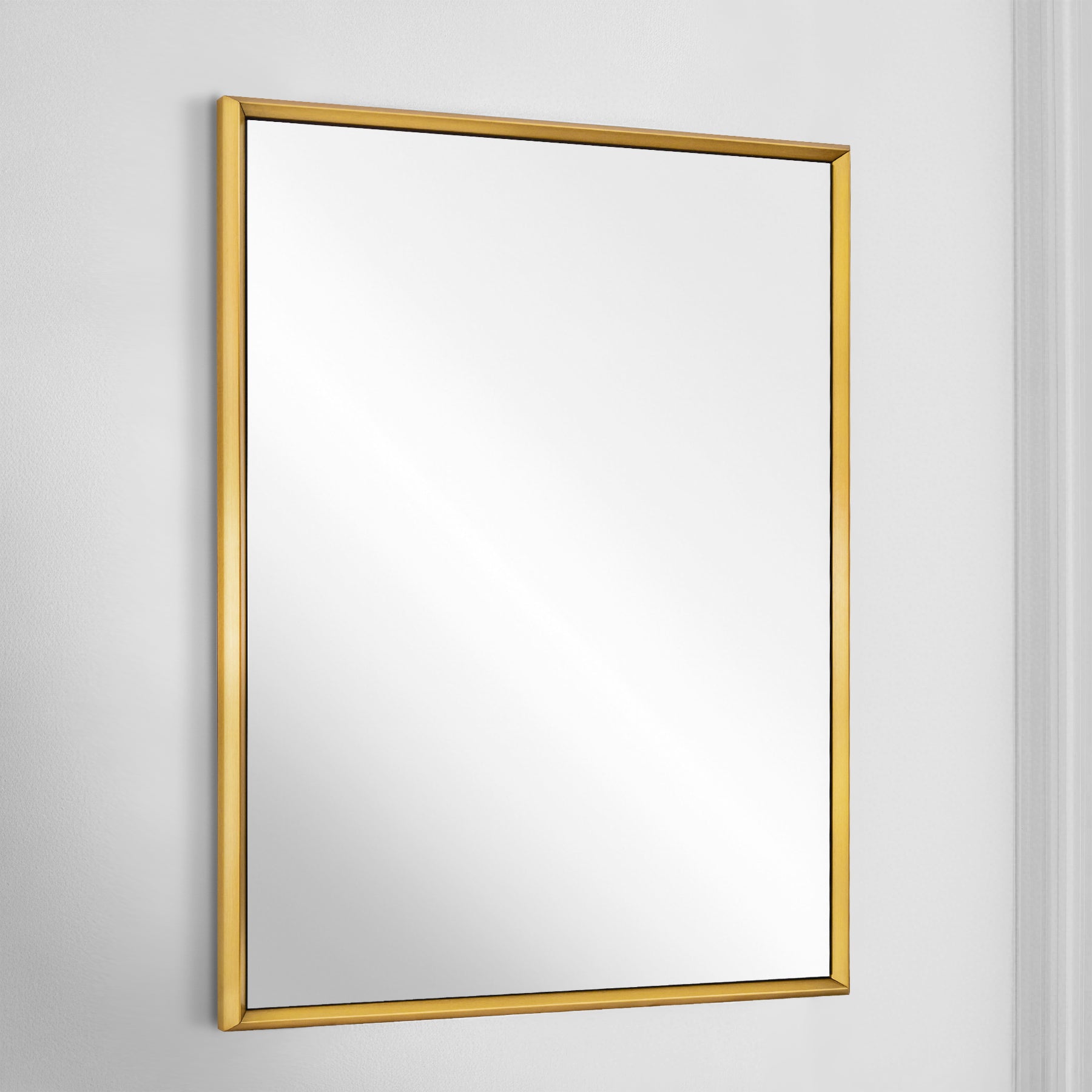 Contemporary Beveled Framed Rectangle Wall Mirror for Bathroom Vanity|Stainless Steel Frame
