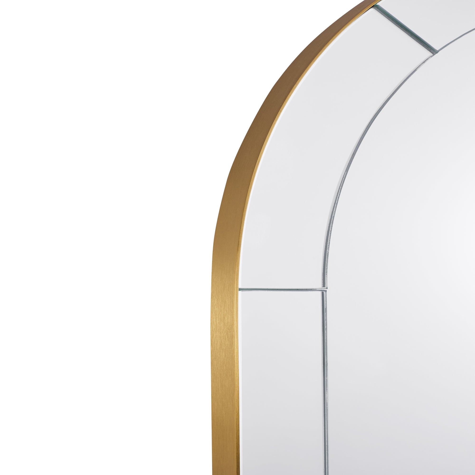 Minuette Glass Tile Edge Arched Mirror Bathroom Vanity Mirror | Stainless Steel Frame