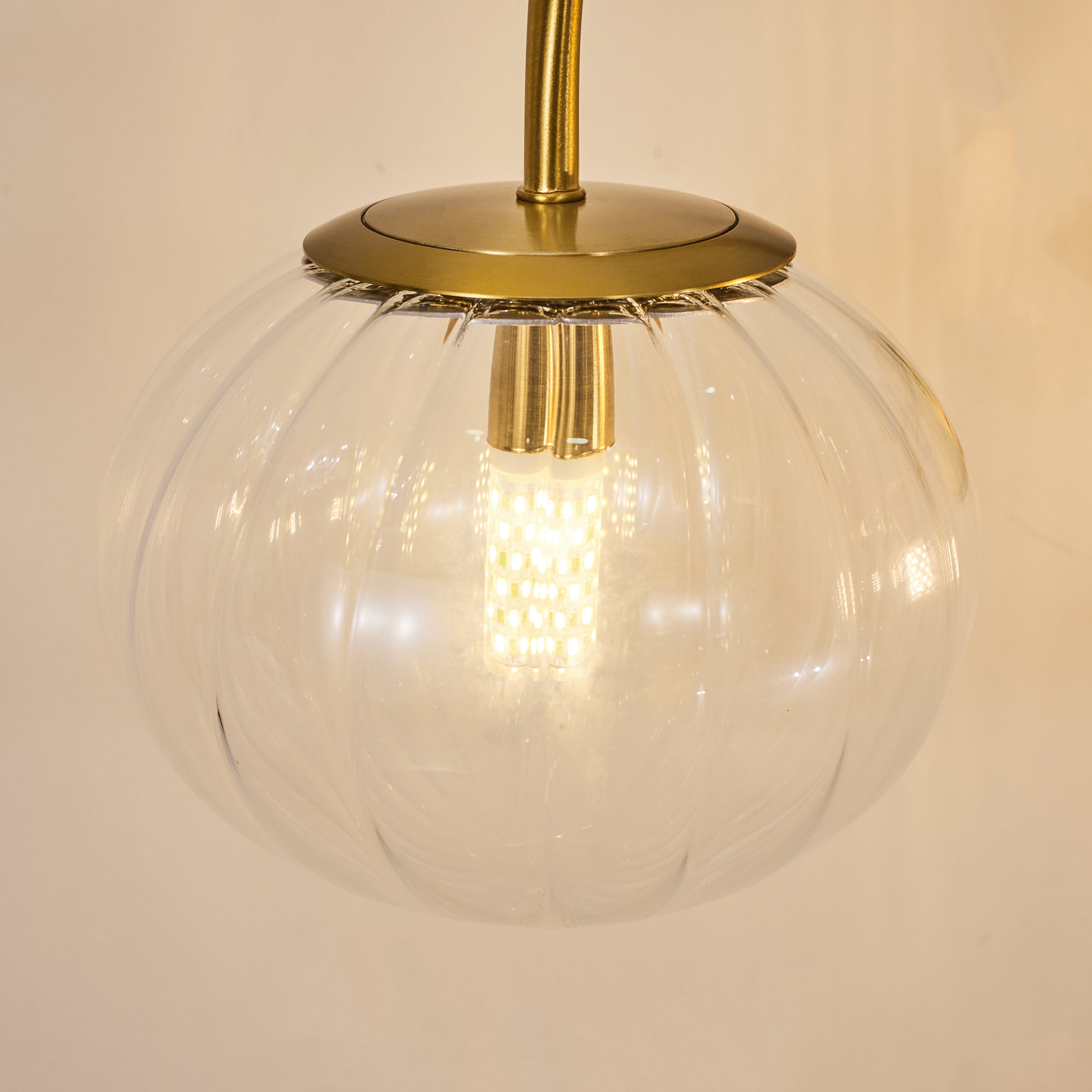 Contemporary Pumpkin Clear Glass Shades Bathroom Wall Sconce