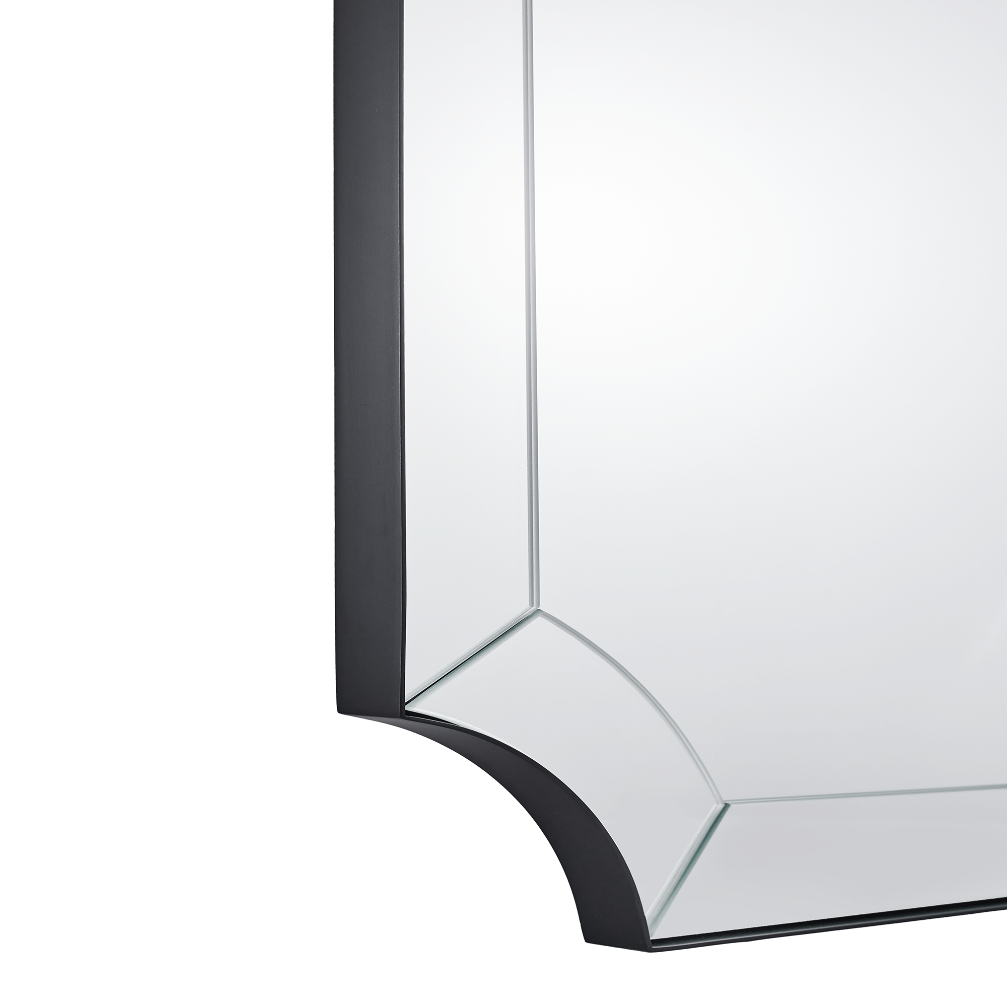 Minuette Glass Tiles Edge Scalloped Bathroom Vanity Mirrors | Stainless Steel Frame