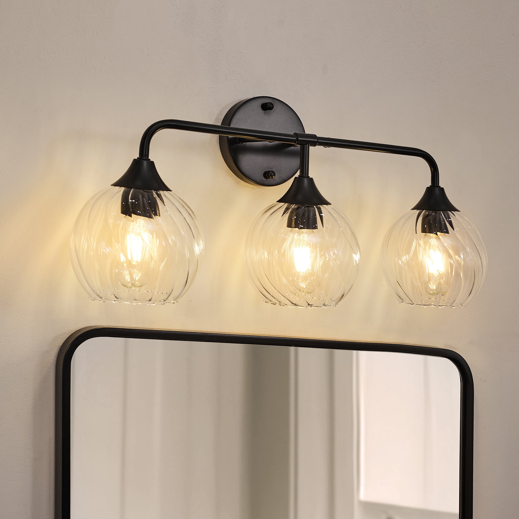Striped Spiral Glass Globe Shade Wall Sconce Vanity Lights