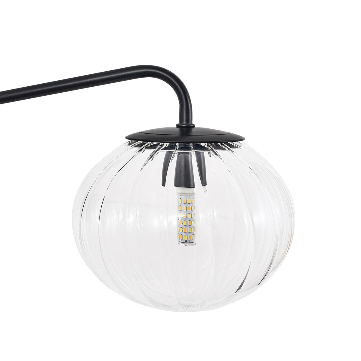 Contemporary Pumpkin Clear Glass Shade Bathroom Vanity Light