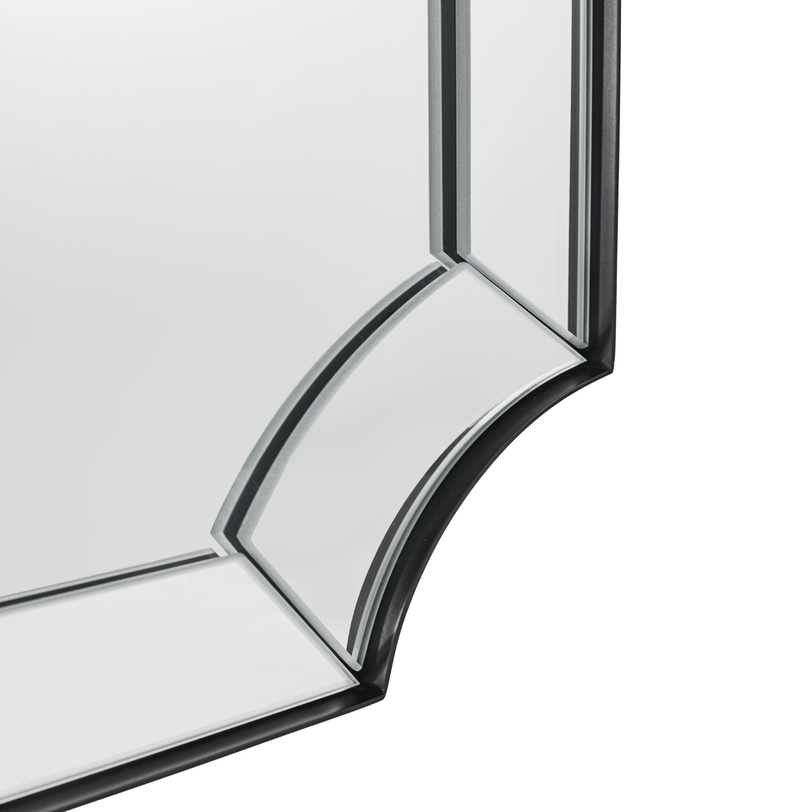 Minuette Glass Tiles Edge Scalloped Bathroom Vanity Mirrors | Stainless Steel Frame