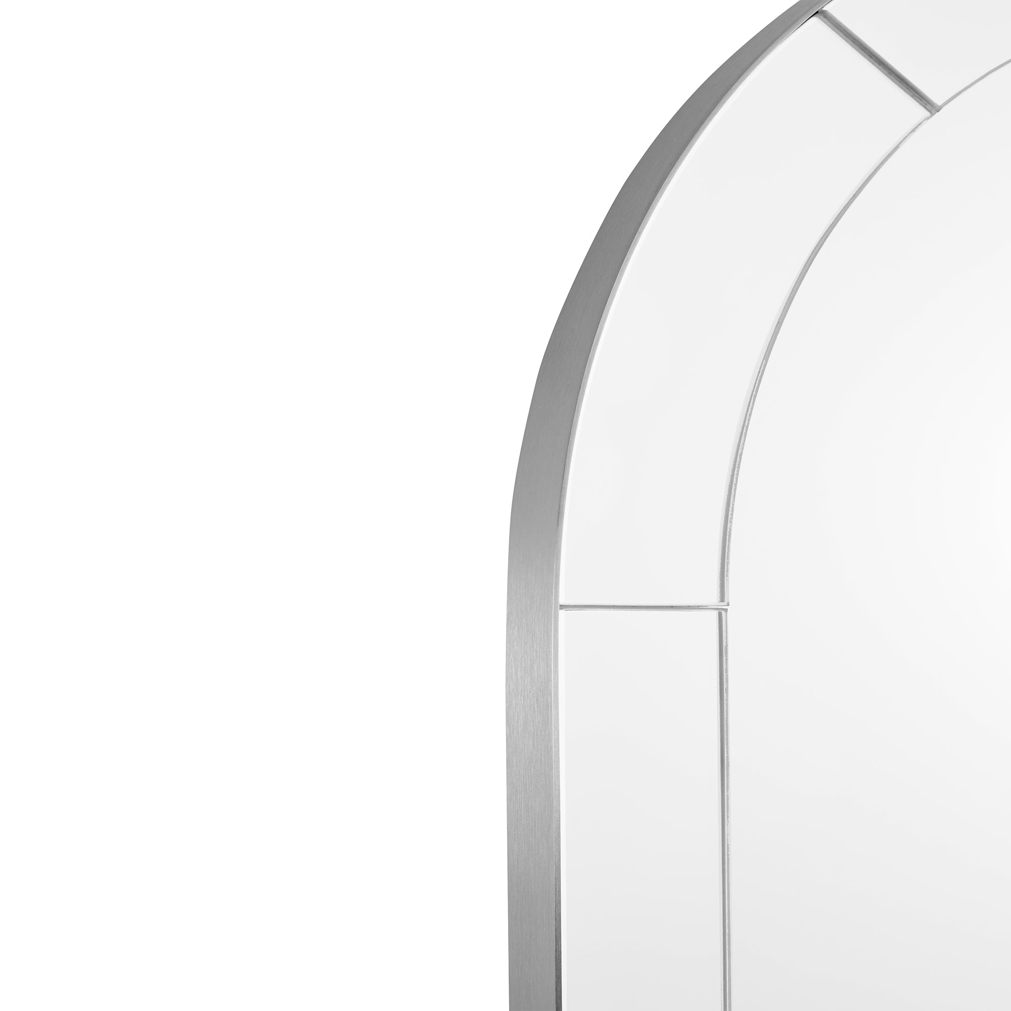 Minuette Glass Tile Edge Arched Mirror Bathroom Vanity Mirror | Stainless Steel Frame