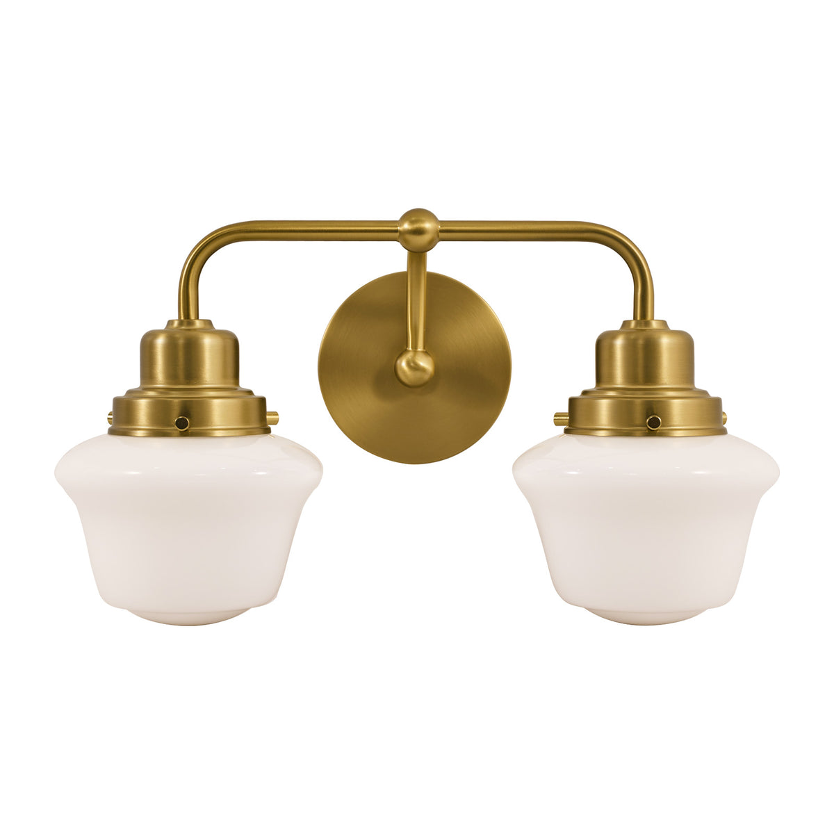 Traditional Schoolhouse Opal Glass Shade Bathroom Vanity Light