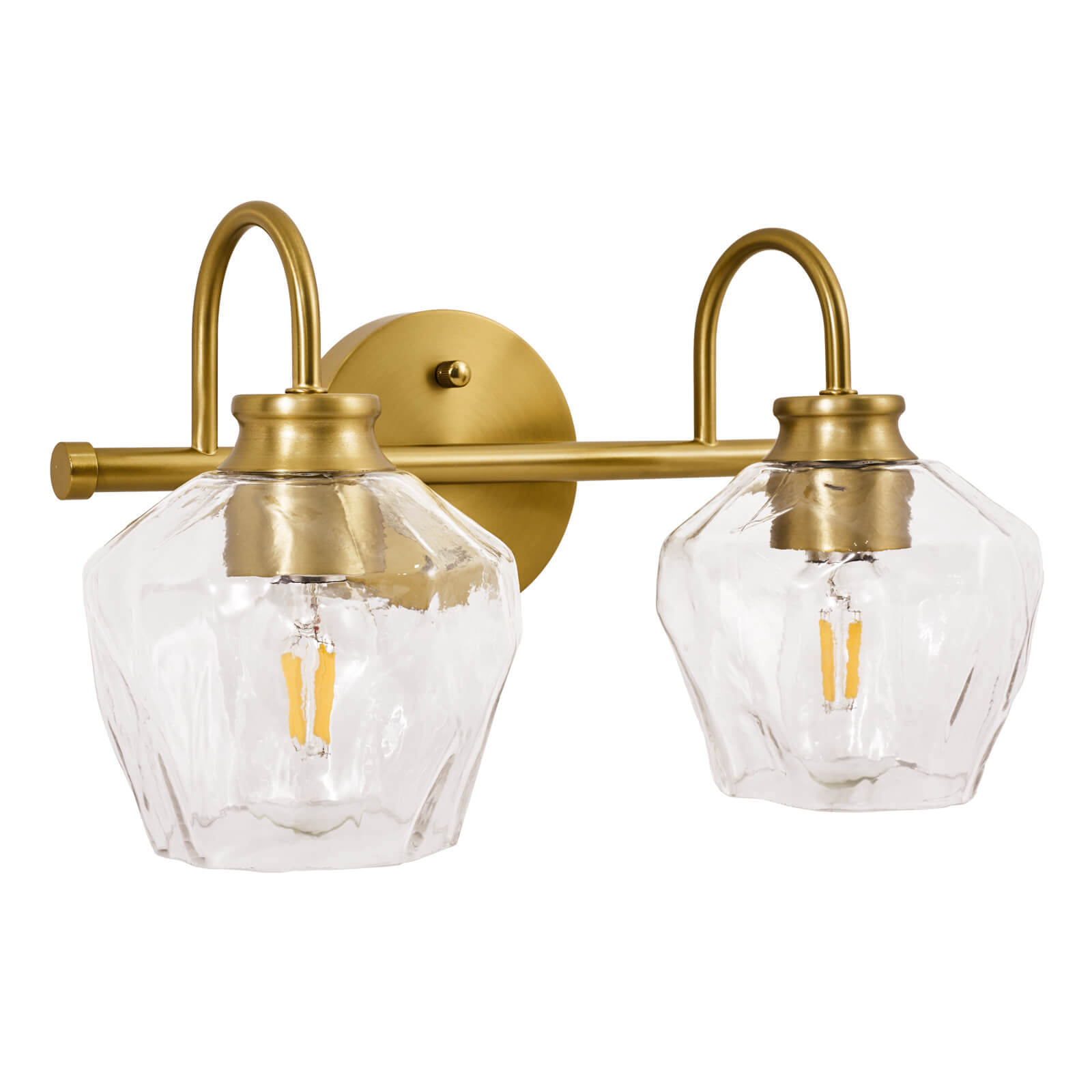 Contemporary Hammer Glass Shade Gooseneck Bathroom Wall Sconce