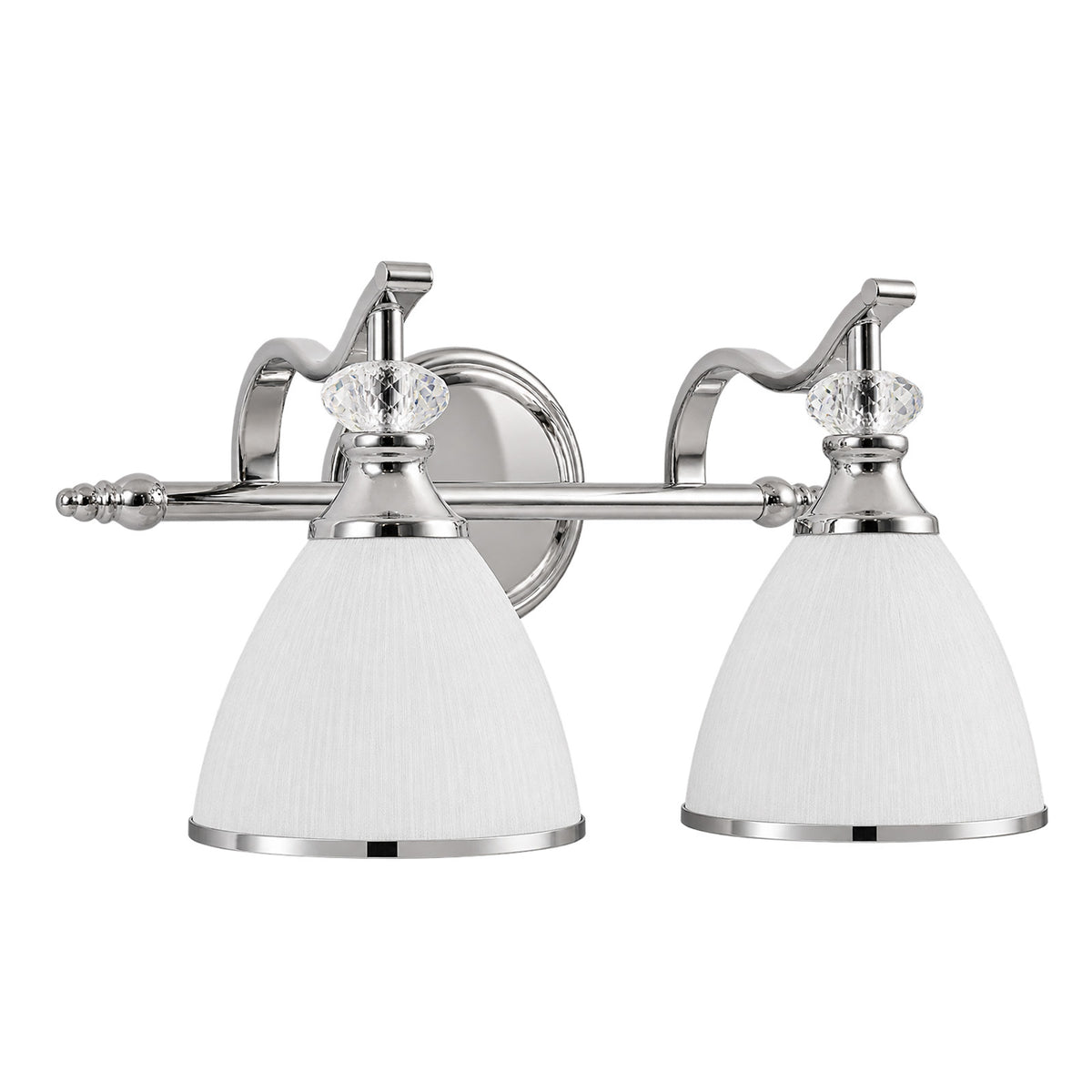 Artistical Metal Crank Frame White Frosted Trumpet Shade Bathroom Sconces