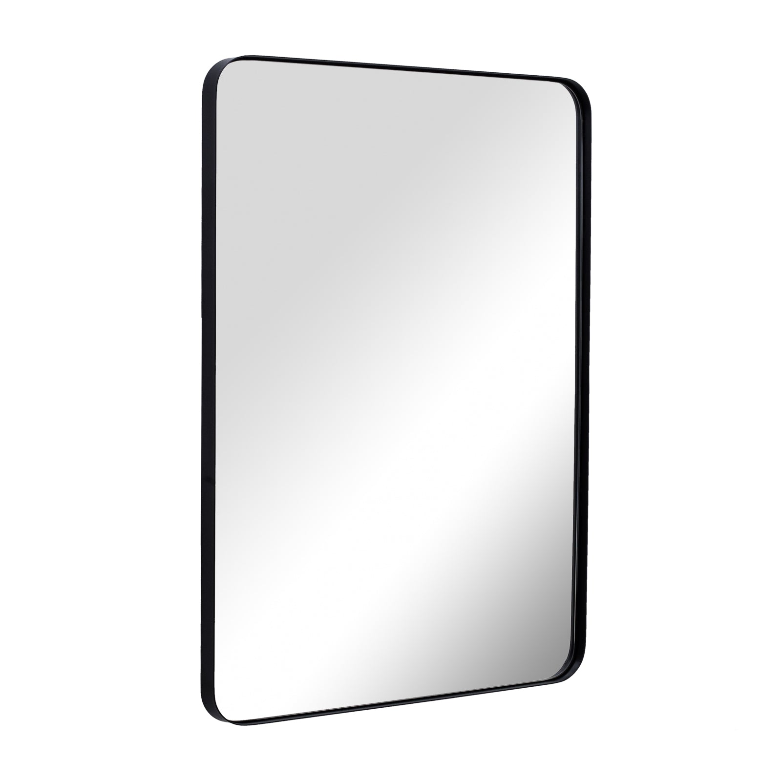 Open Box Like New : Modern Rounded Rectangle Mirror for Bathroom/ Vanity/ Wall | Stainless Steel Frame