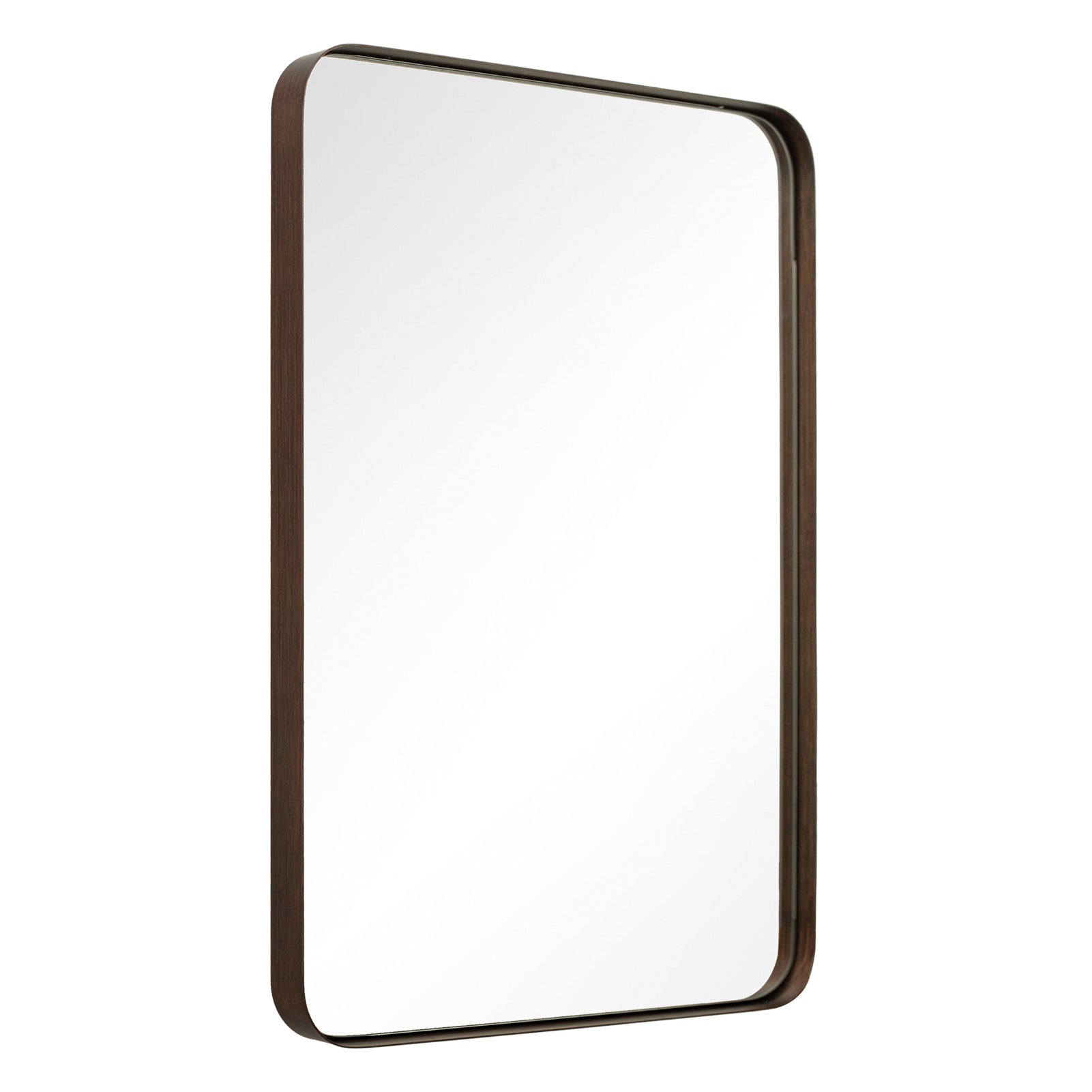 Open Box Like New : Modern Rounded Rectangle Mirror for Bathroom/ Vanity/ Wall | Stainless Steel Frame