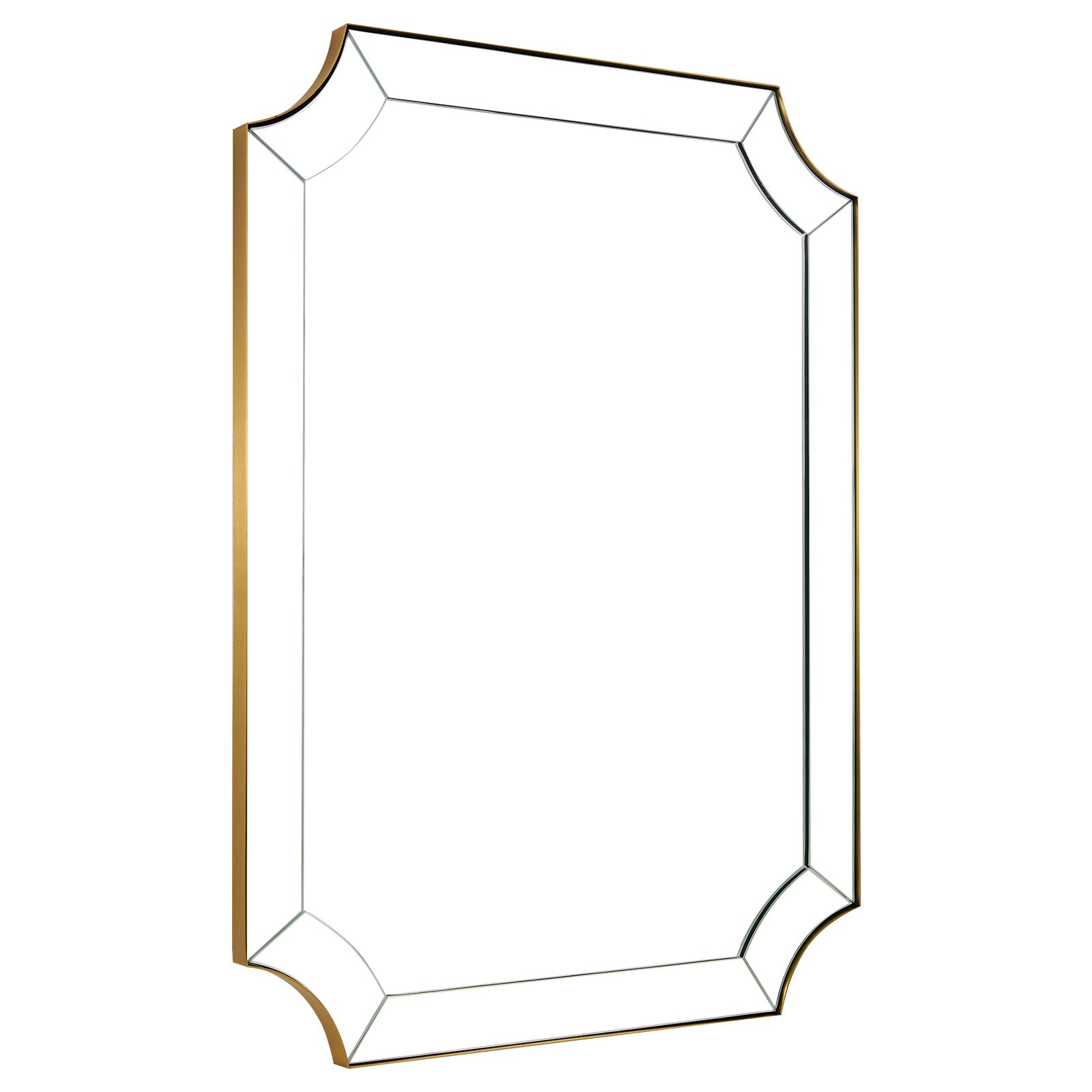 Minuette Glass Tiles Edge Scalloped Bathroom Vanity Mirrors | Stainless Steel Frame