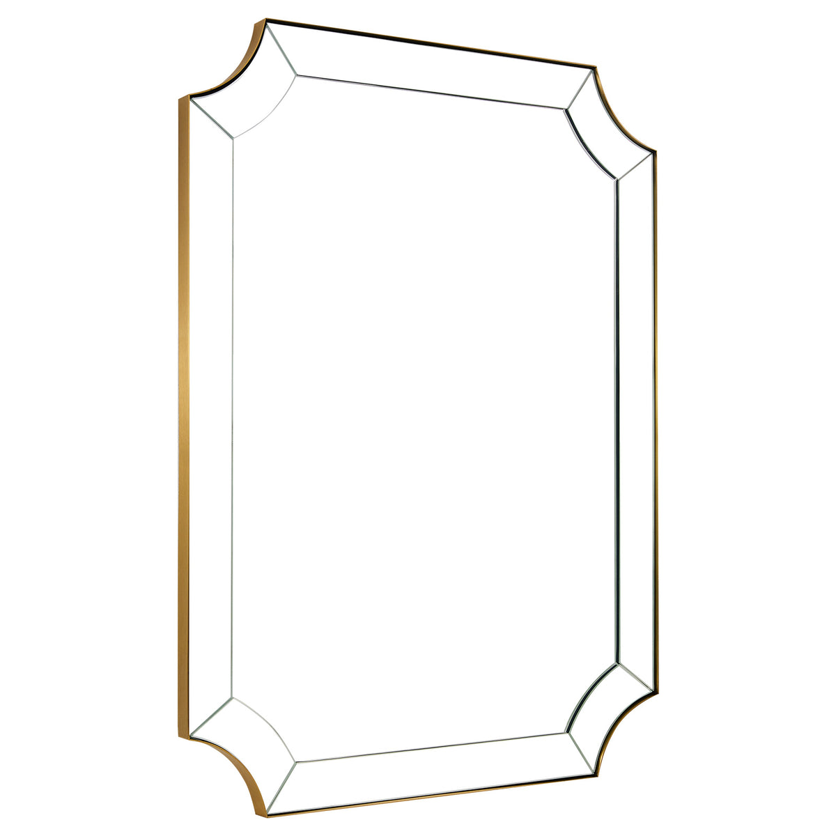 Modern Glass Tiles Edge Cut Corner Scalloped Bathroom Vanity Mirrors | Stainless Steel Frame