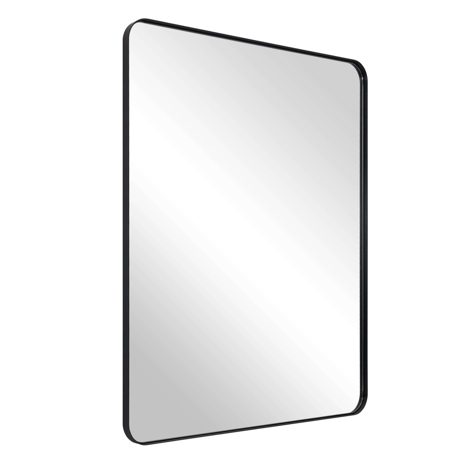 Modern Rounded Rectangular Bathroom Wall Mirrors with Aluminum Frame