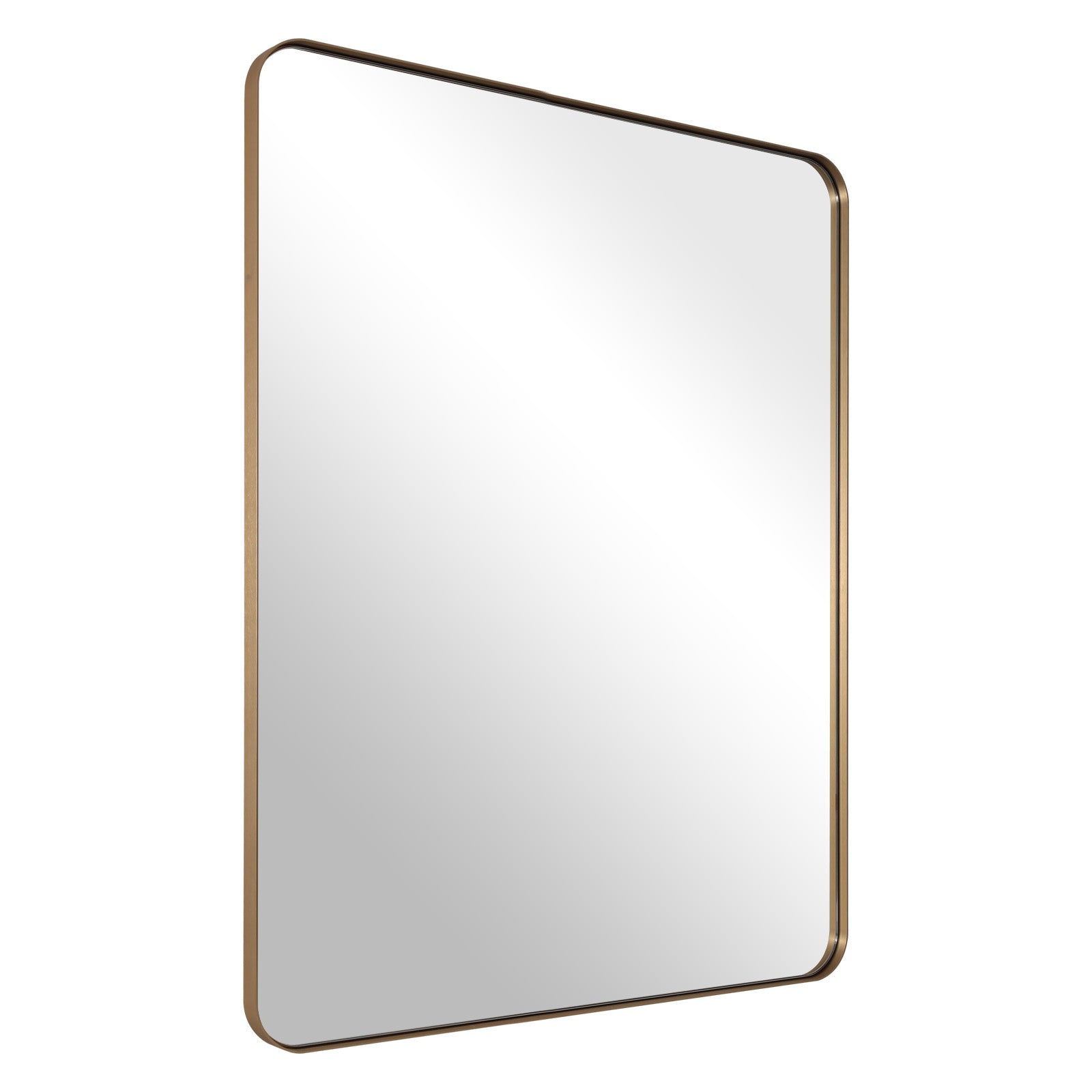 Modern Rounded Rectangular Bathroom Wall Mirrors with Aluminum Frame