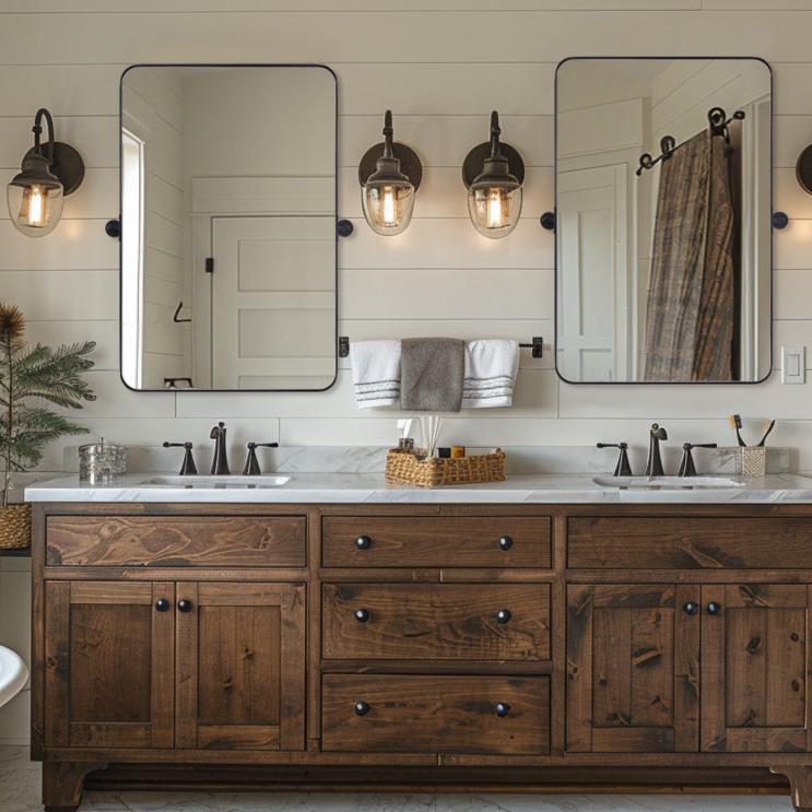 Tilting Rectangular Pivot Mirror for Bathroom/Vanity Floating Mirror | Stainless Steel Frame