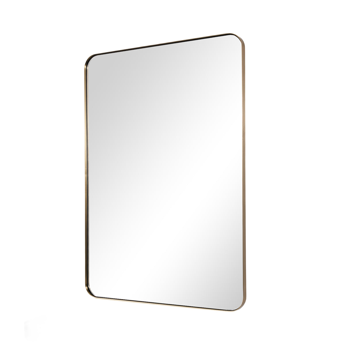 Modern Rounded Rectangle Mirror for Bathroom/ Vanity/ Wall | Stainless Steel Frame