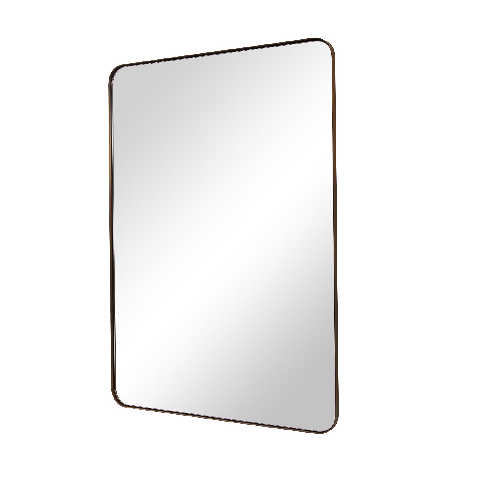 Modern Rounded Rectangle Mirror for Bathroom/ Vanity/ Wall | Stainless Steel Frame