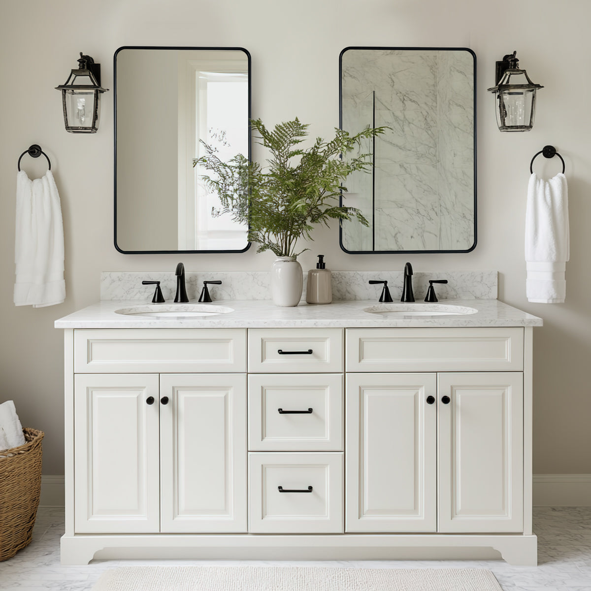 Contemporary Rounded Rectangular Bathroom Wall Mirror| Aluminum U-Tube Framed