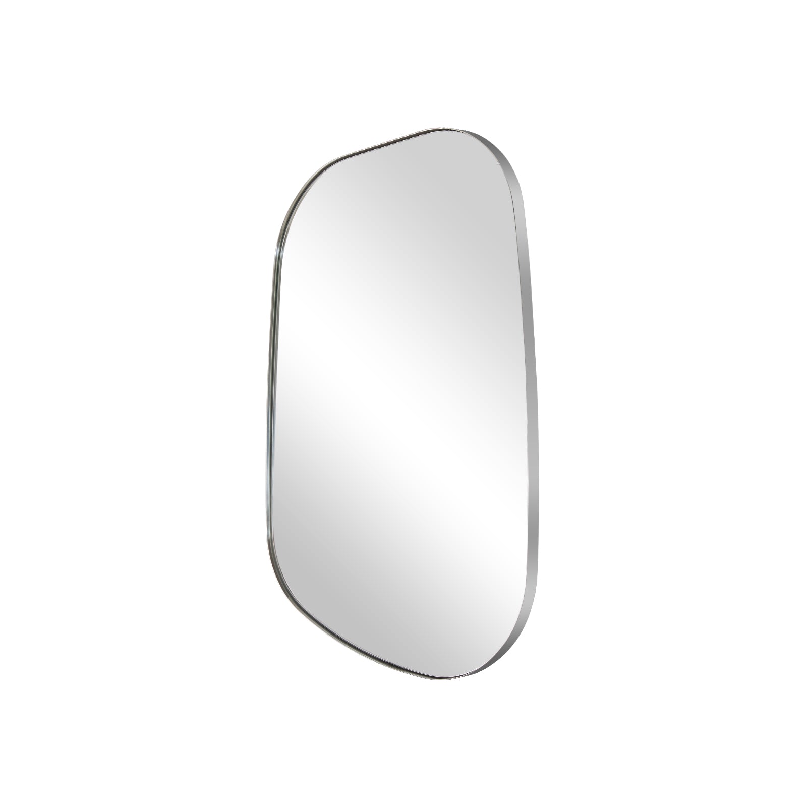 Asymmetrical Irregular Bathroom Wall Mirror | Stainless Steel Frame