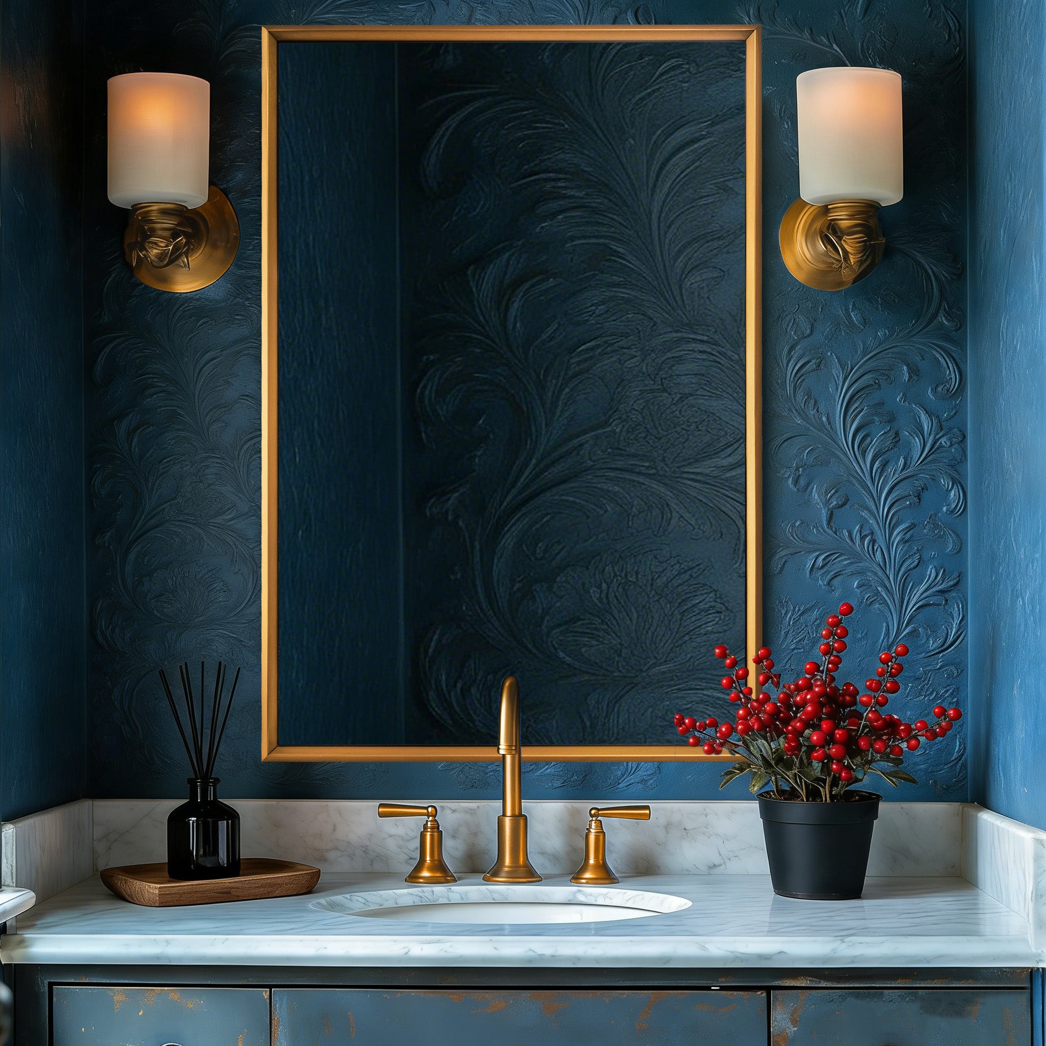 Luxury Beveled Stainless Steel Framed Rectangular Bathroom Vanity Mirror