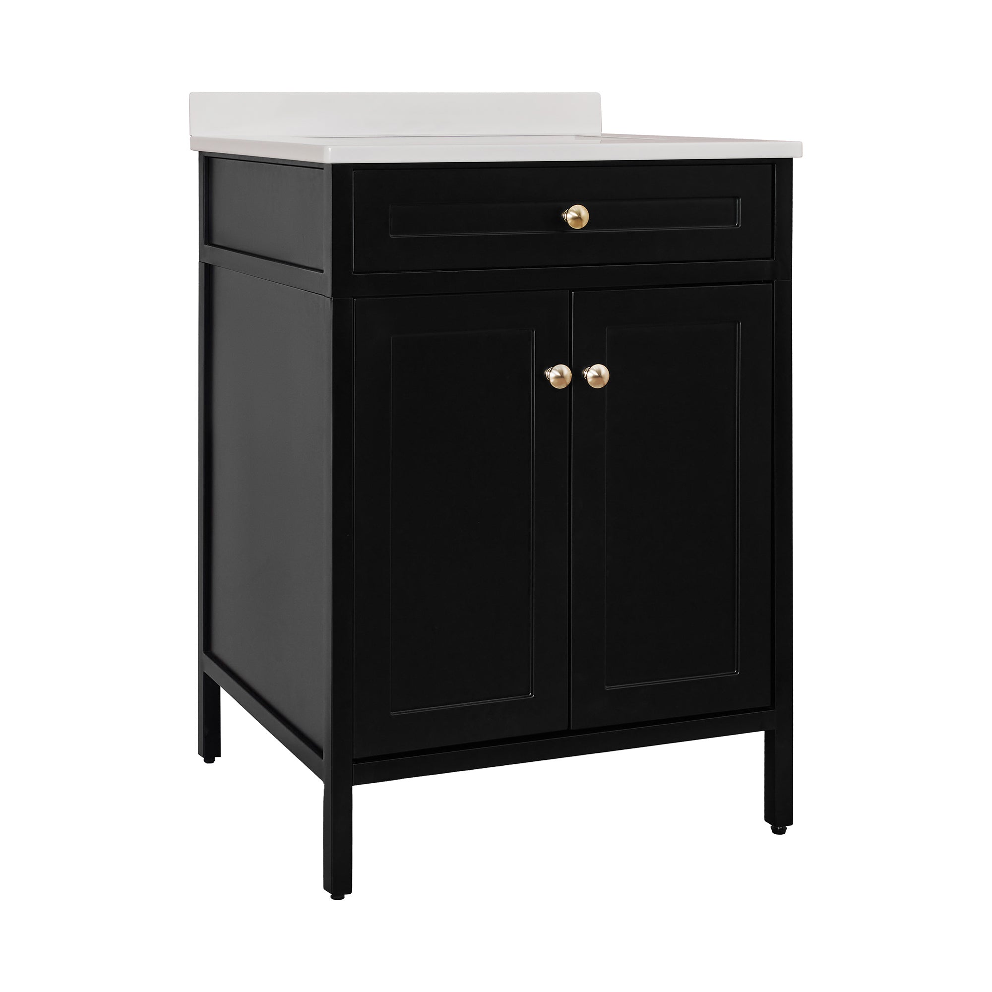 Modern Bathroom Vanity with Sink Combo, Bathroom Vanity Cabinet with 2 Doors and Shelf