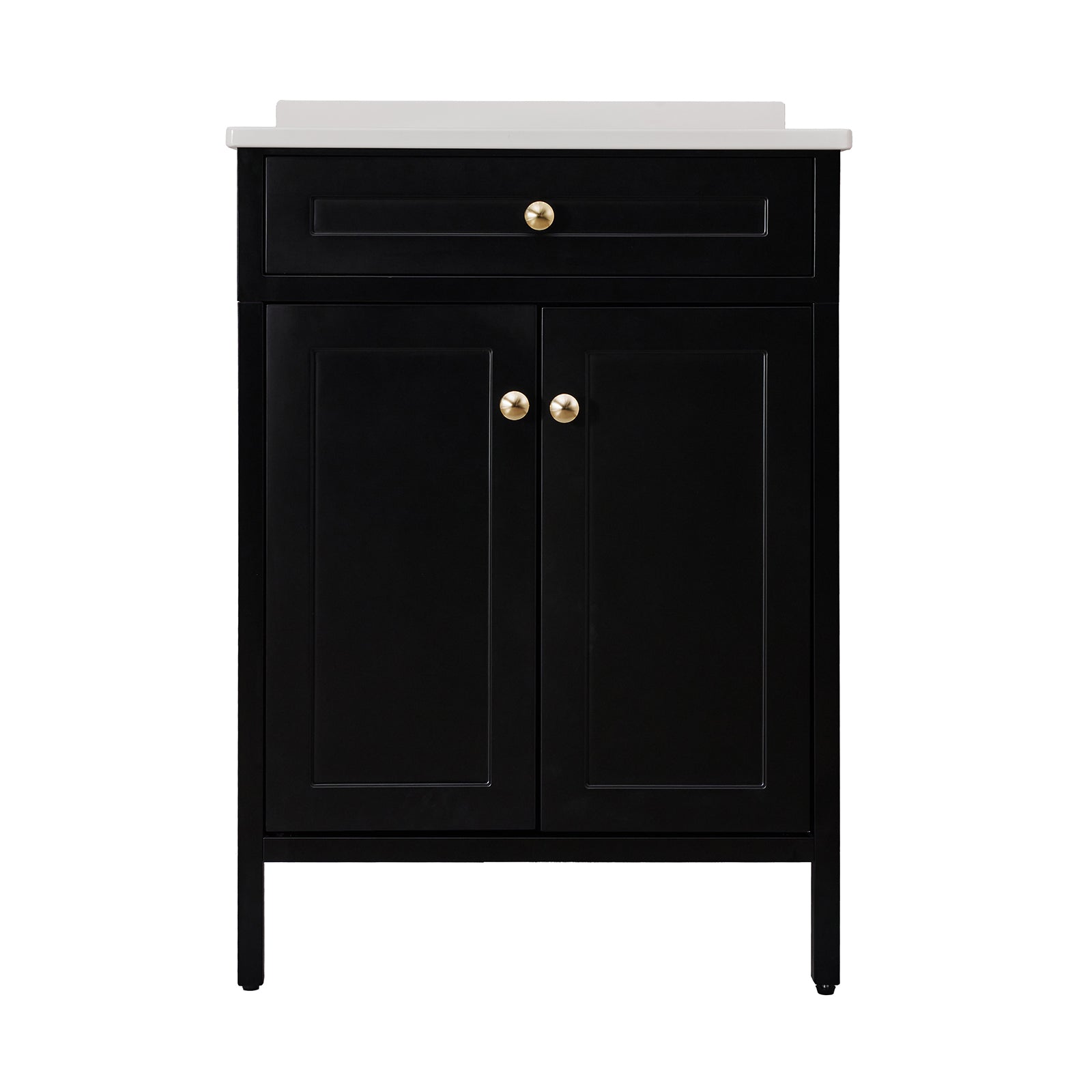 Modern Bathroom Vanity with Sink Combo, Bathroom Vanity Cabinet with 2 Doors and Shelf