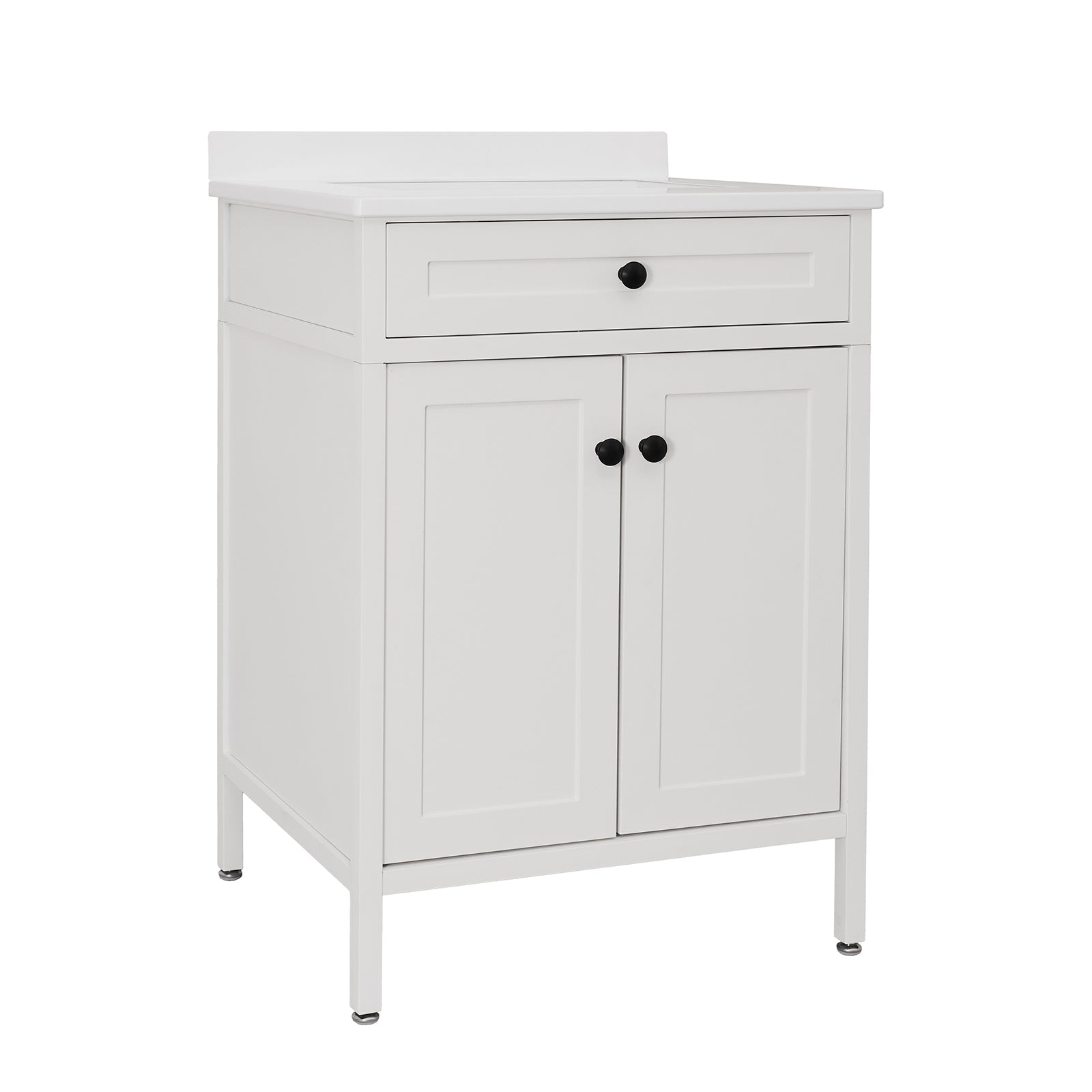 Modern Bathroom Vanity with Sink Combo, Bathroom Vanity Cabinet with 2 Doors and Shelf