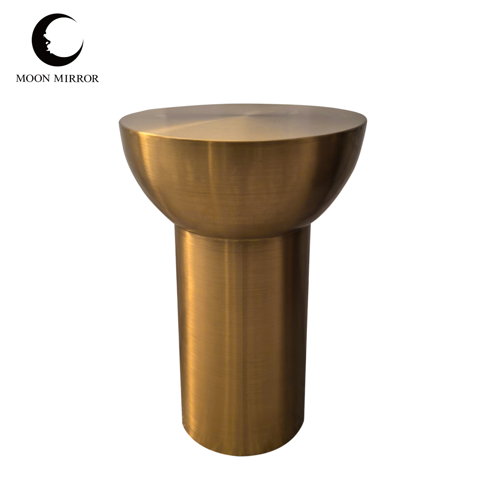 MOON MIRROR Brushed Gold SemiCircular Luxury Console Table